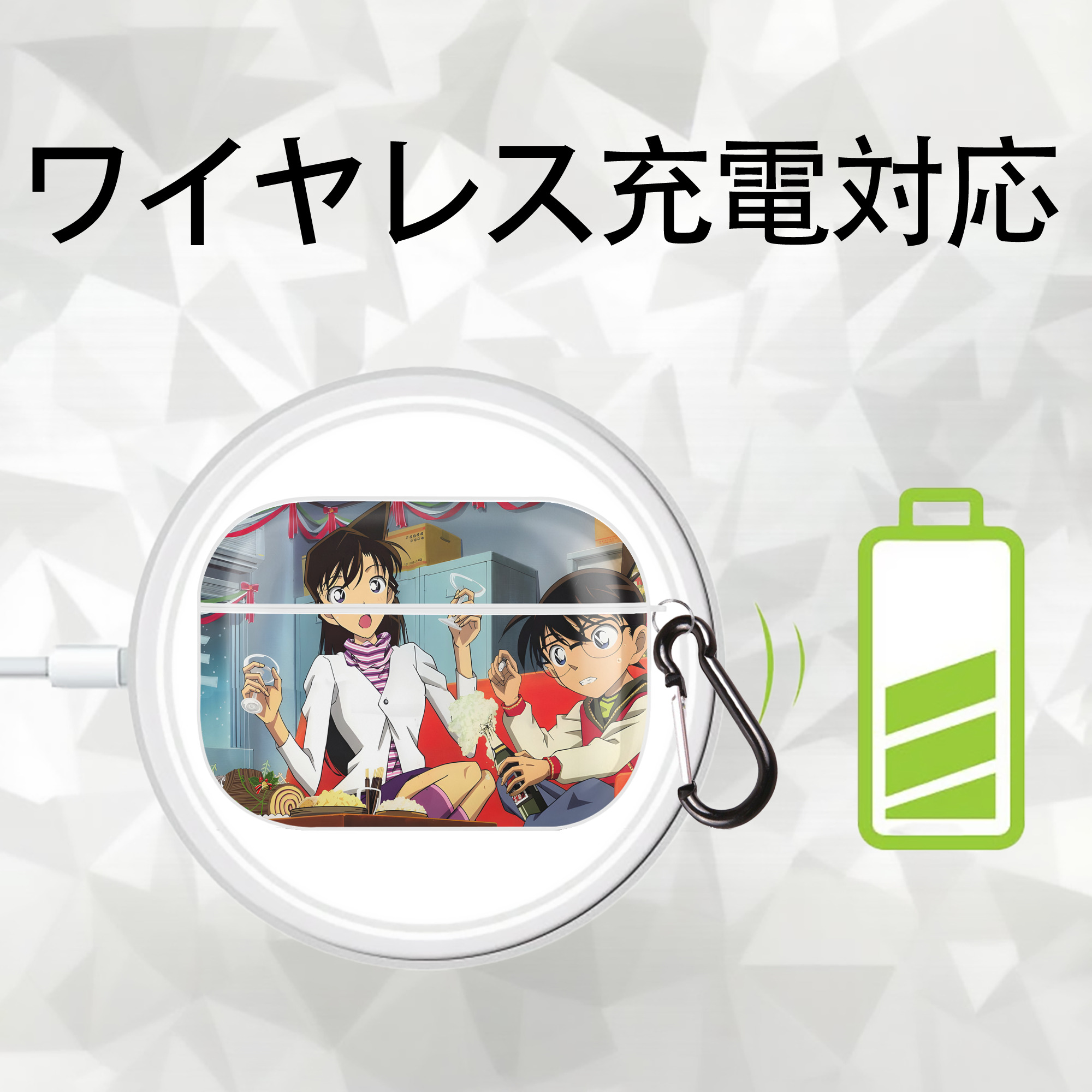 名探偵コナン Detective Conan 【AirPods Pro用】ハードシェル保護ケース 耐衝撃・防指紋・カラビナ付き商品仕様