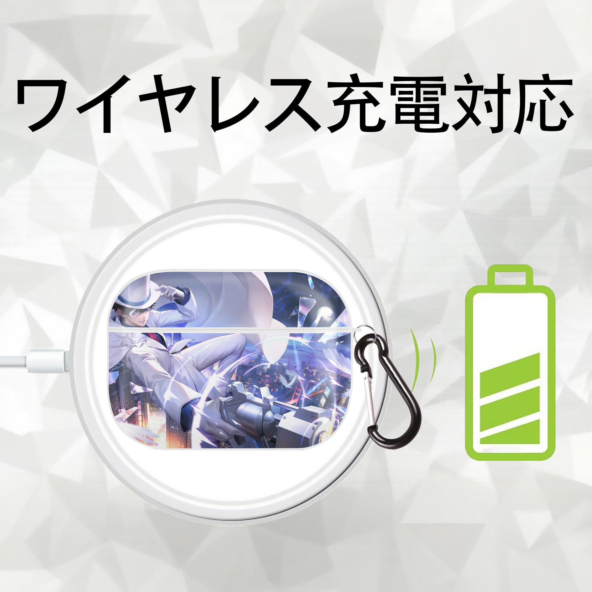 名探偵コナン Detective Conan 【AirPods Pro用】ハードシェル保護ケース 耐衝撃・防指紋・カラビナ付き商品仕様
