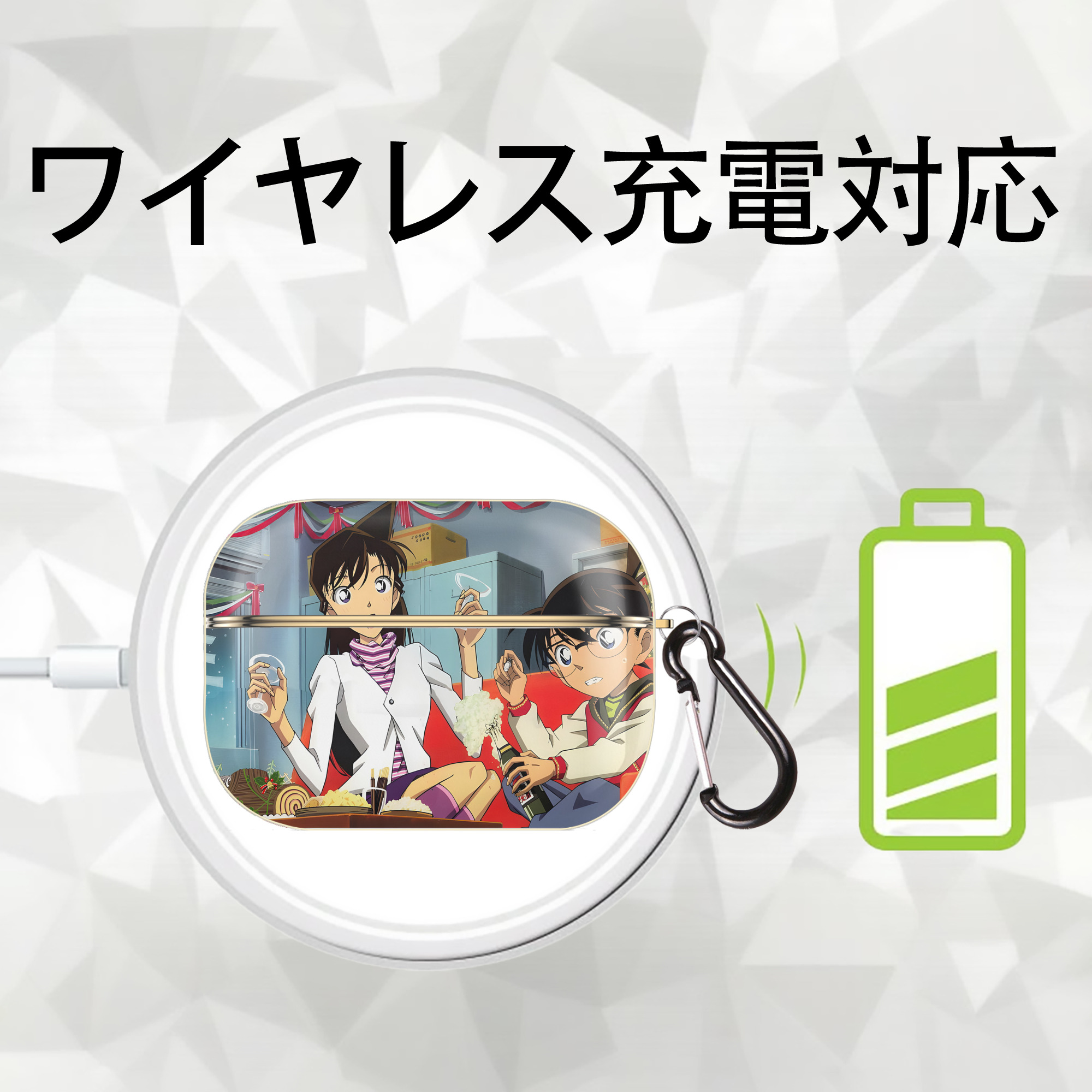 名探偵コナン Detective Conan 【AirPods Pro用】ハードシェル保護ケース｜耐衝撃・防指紋・カラビナ付き商品仕様