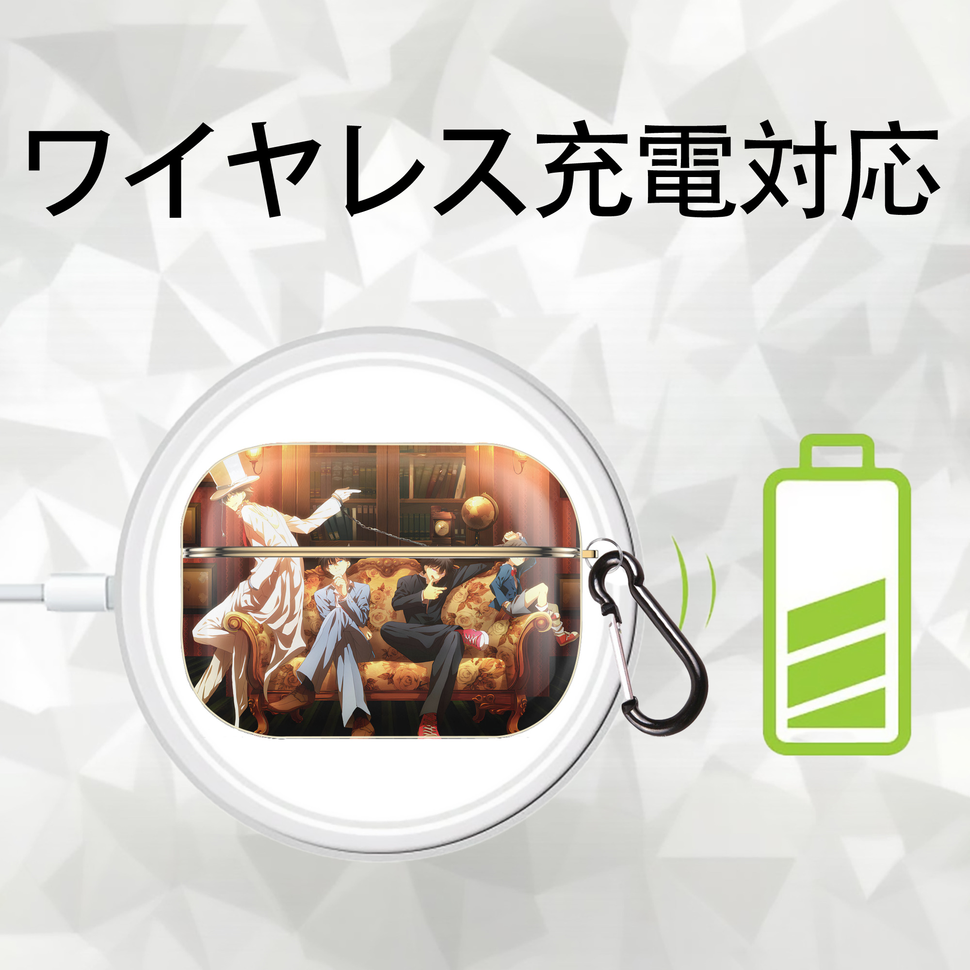 名探偵コナン Detective Conan 【AirPods Pro用】ハードシェル保護ケース｜耐衝撃・防指紋・カラビナ付き商品仕様