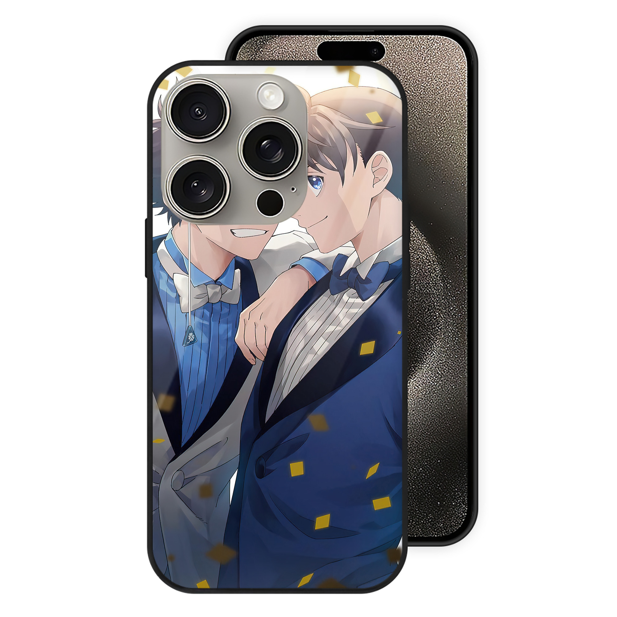 （画像用） 名探偵コナン Detective Conan 【iPhone15Pro対応】スマホケース 耐衝撃＆黄変防止 背面ガラス