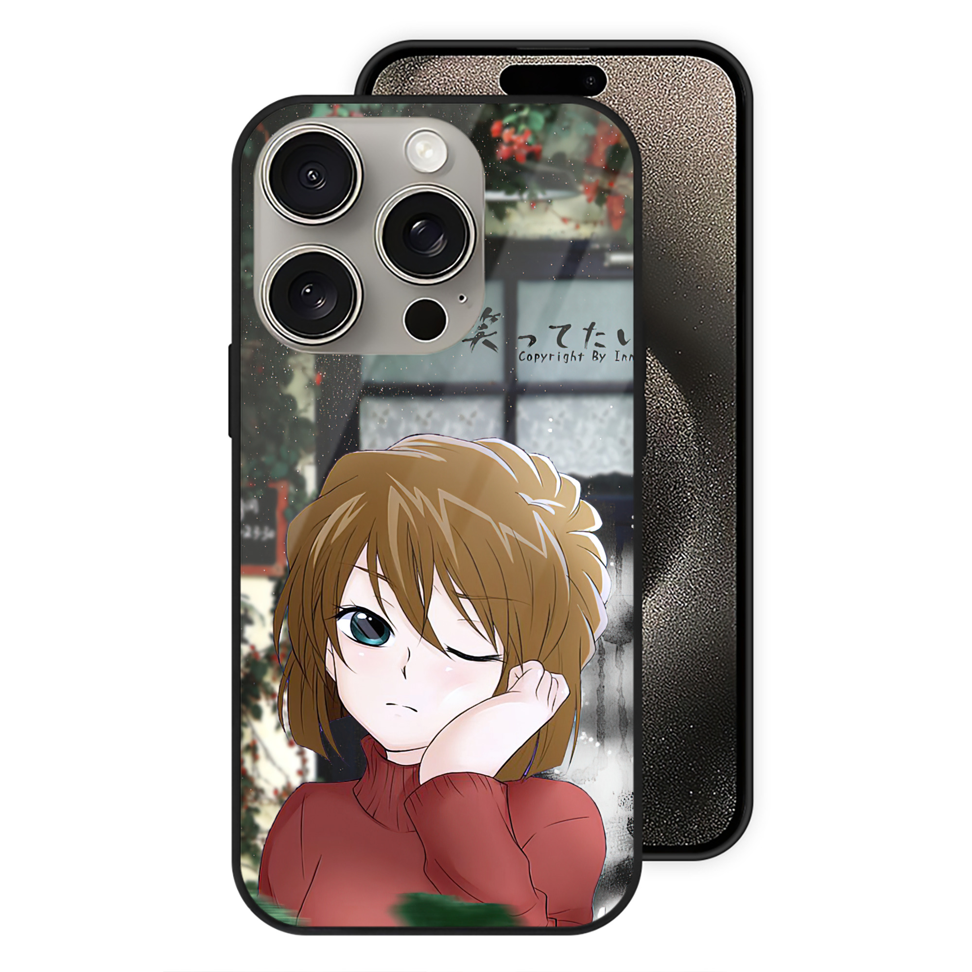 （画像用） 名探偵コナン Detective Conan 【iPhone15Pro対応】スマホケース 耐衝撃＆黄変防止 背面ガラス