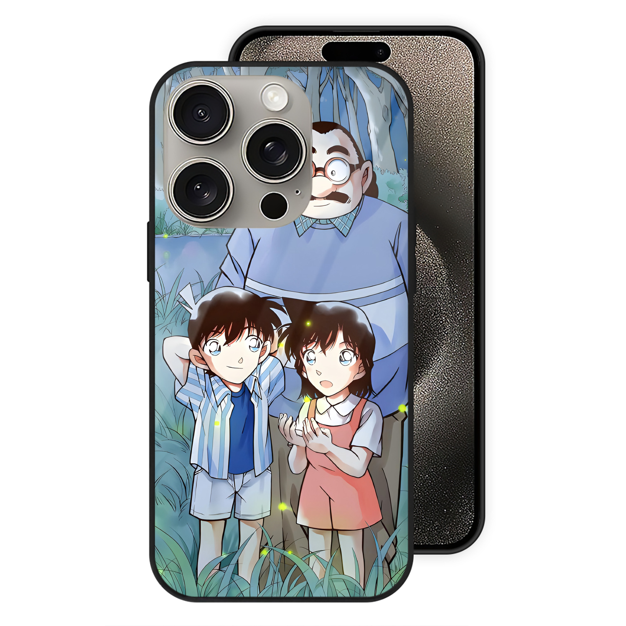 （画像用） 名探偵コナン Detective Conan 【iPhone15Pro対応】スマホケース 耐衝撃＆黄変防止 背面ガラス