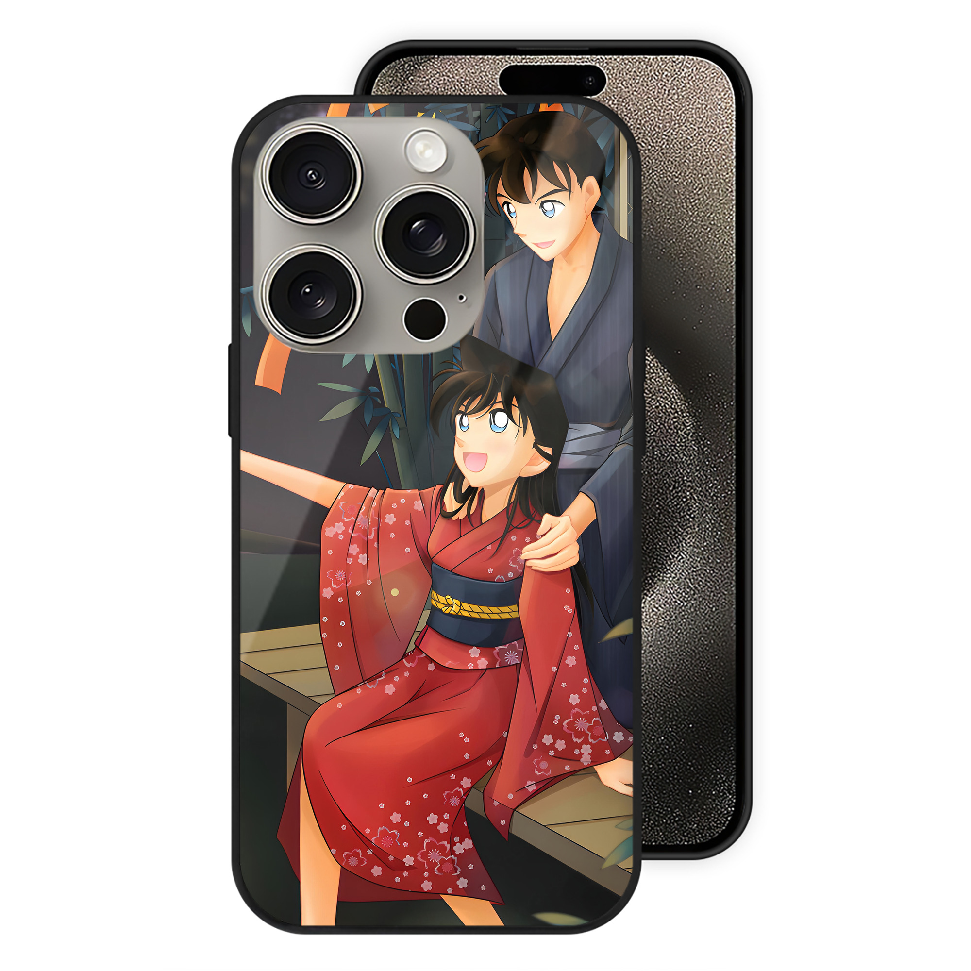 （画像用） 名探偵コナン Detective Conan 【iPhone15Pro対応】スマホケース 耐衝撃＆黄変防止 背面ガラス