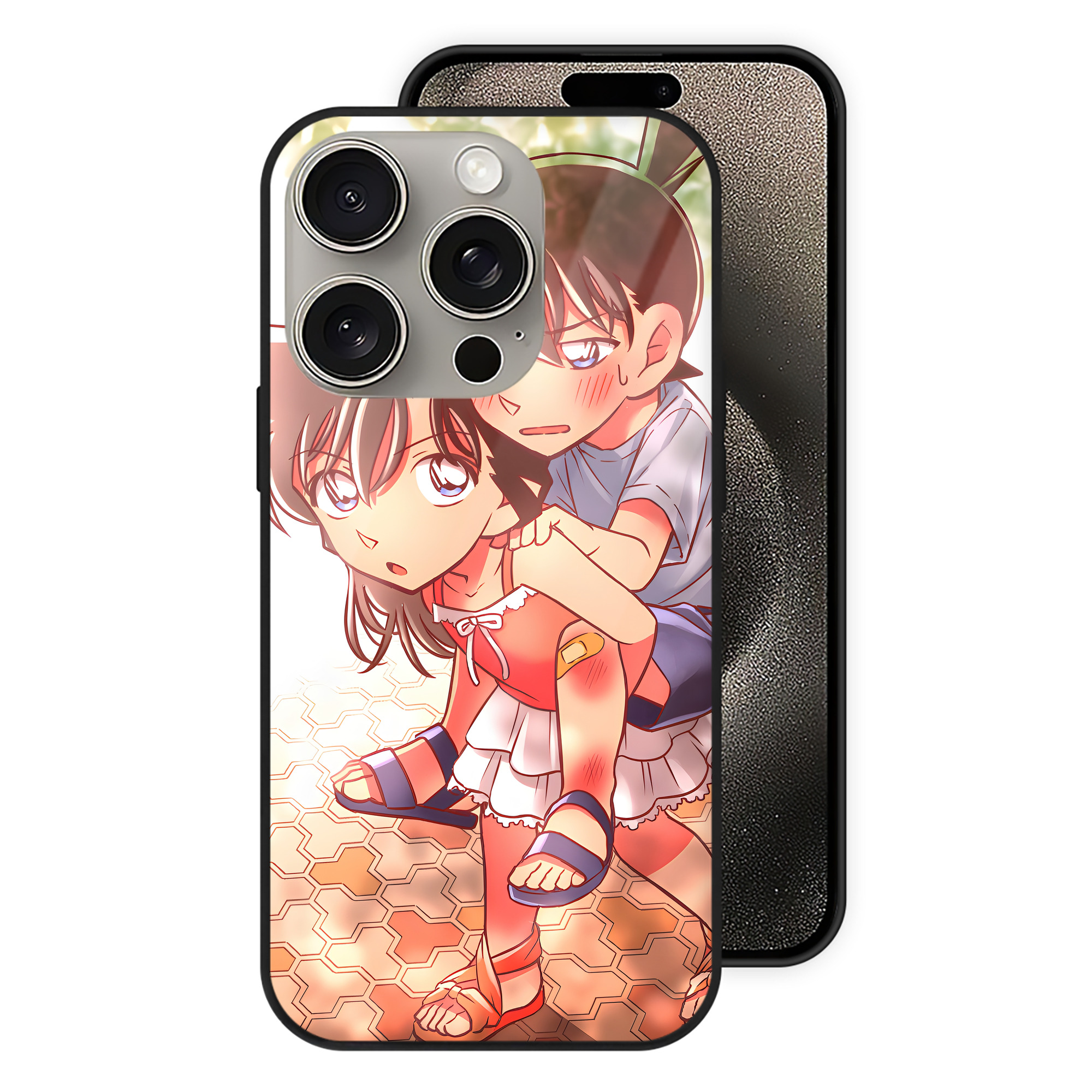 （画像用） 名探偵コナン Detective Conan 【iPhone15Pro対応】スマホケース 耐衝撃＆黄変防止 背面ガラス