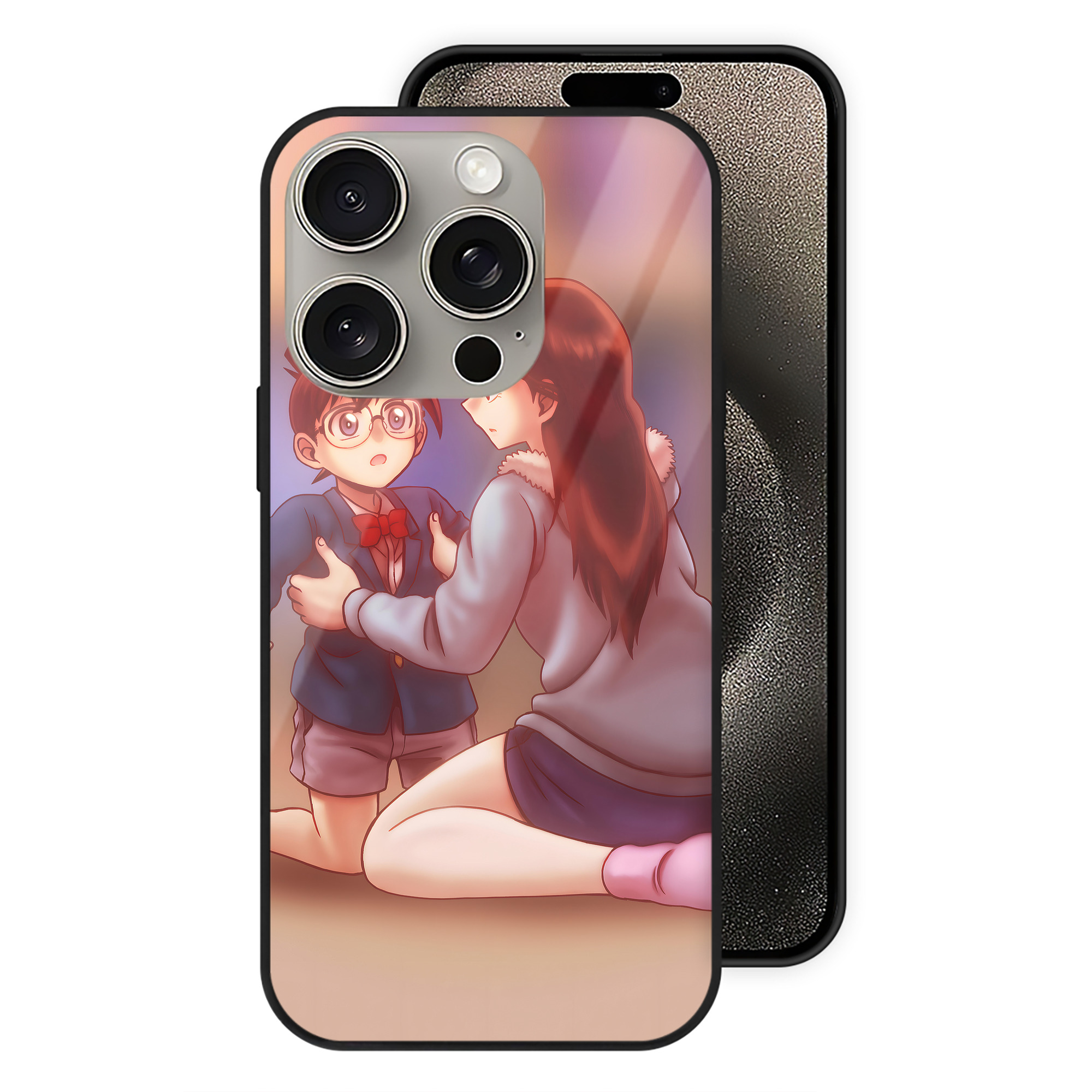 （画像用） 名探偵コナン Detective Conan 【iPhone15Pro対応】スマホケース 耐衝撃＆黄変防止 背面ガラス