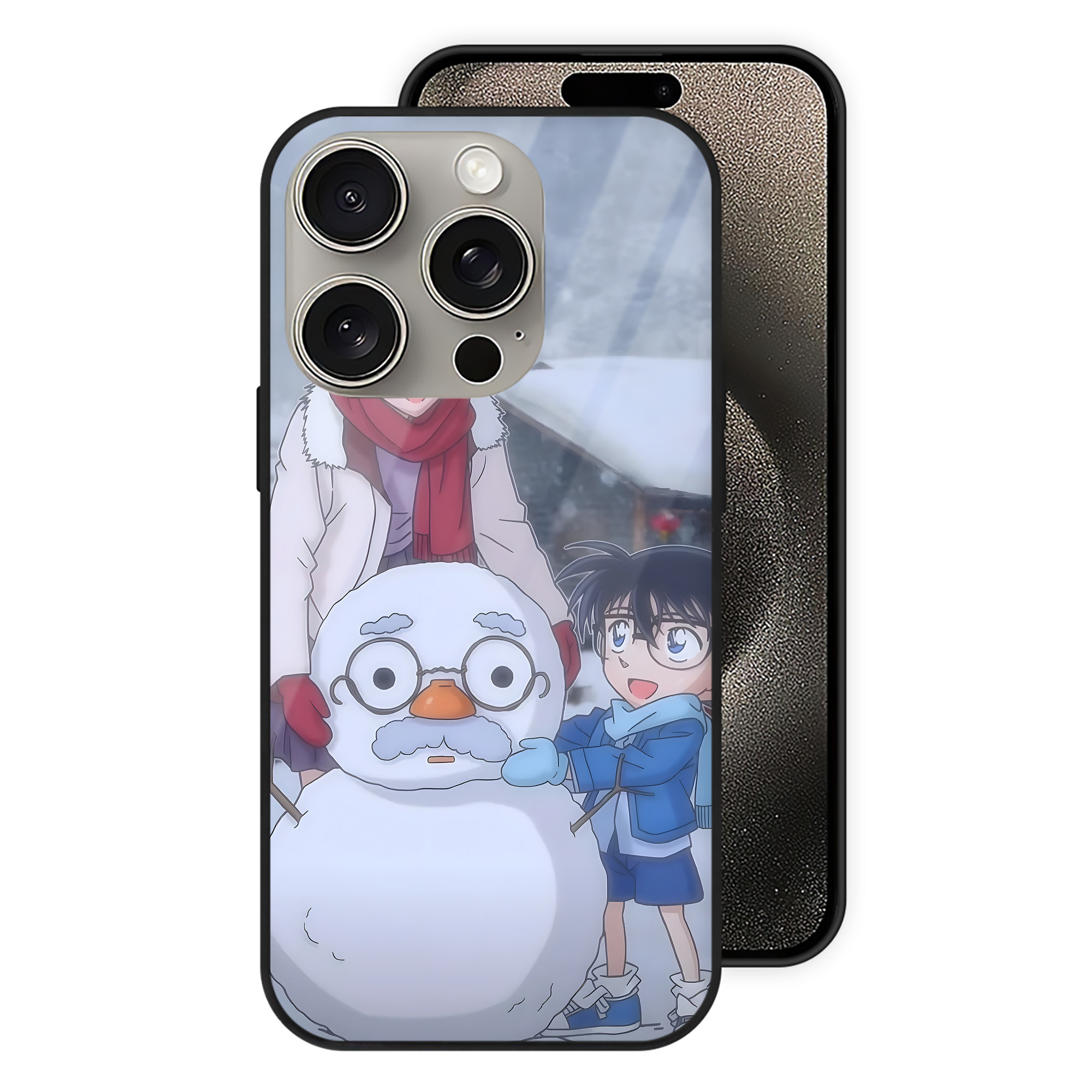 （画像用） 名探偵コナン Detective Conan 【iPhone15Pro対応】スマホケース 耐衝撃＆黄変防止 背面ガラス