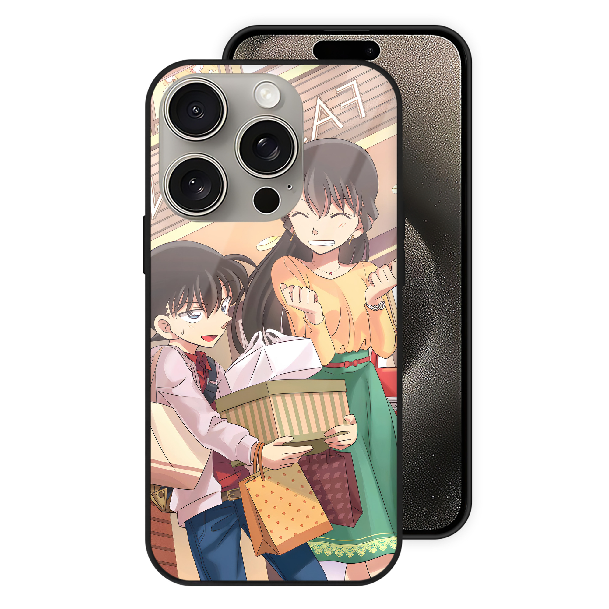 （画像用） 名探偵コナン Detective Conan 【iPhone15Pro対応】スマホケース 耐衝撃＆黄変防止 背面ガラス