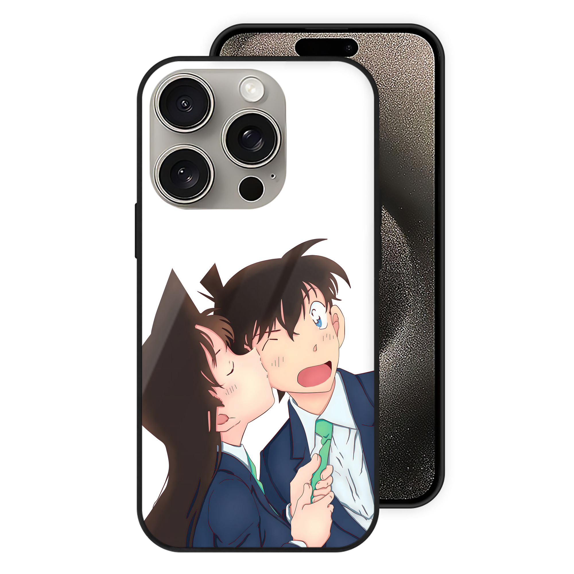 （画像用） 名探偵コナン Detective Conan 【iPhone15Pro対応】スマホケース 耐衝撃＆黄変防止 背面ガラス
