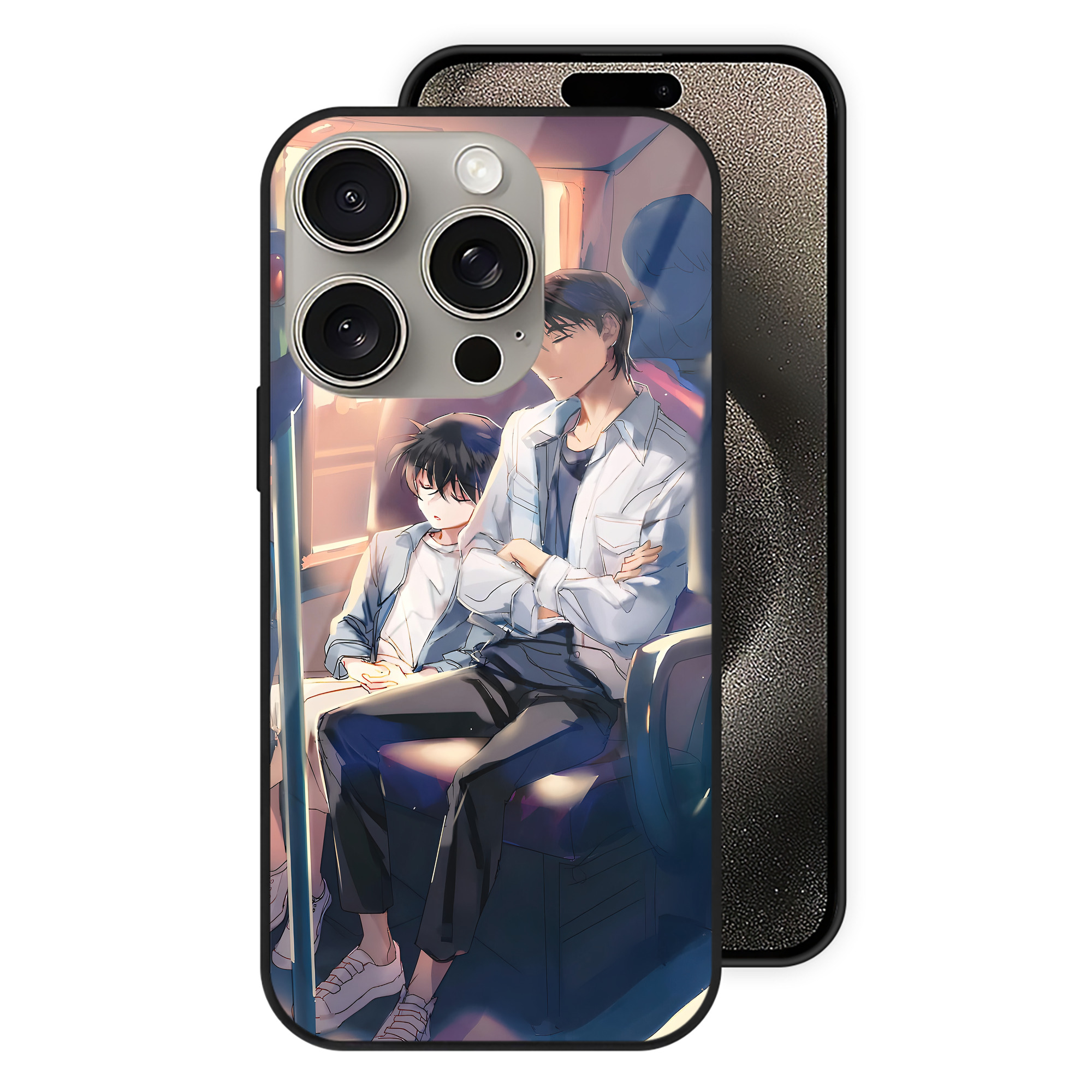 （画像用） 名探偵コナン Detective Conan 【iPhone15Pro対応】スマホケース 耐衝撃＆黄変防止 背面ガラス