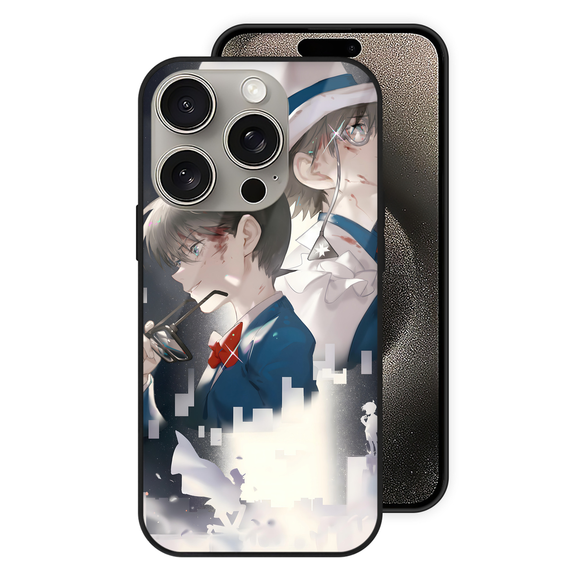 （画像用） 名探偵コナン Detective Conan 【iPhone15Pro対応】スマホケース 耐衝撃＆黄変防止 背面ガラス
