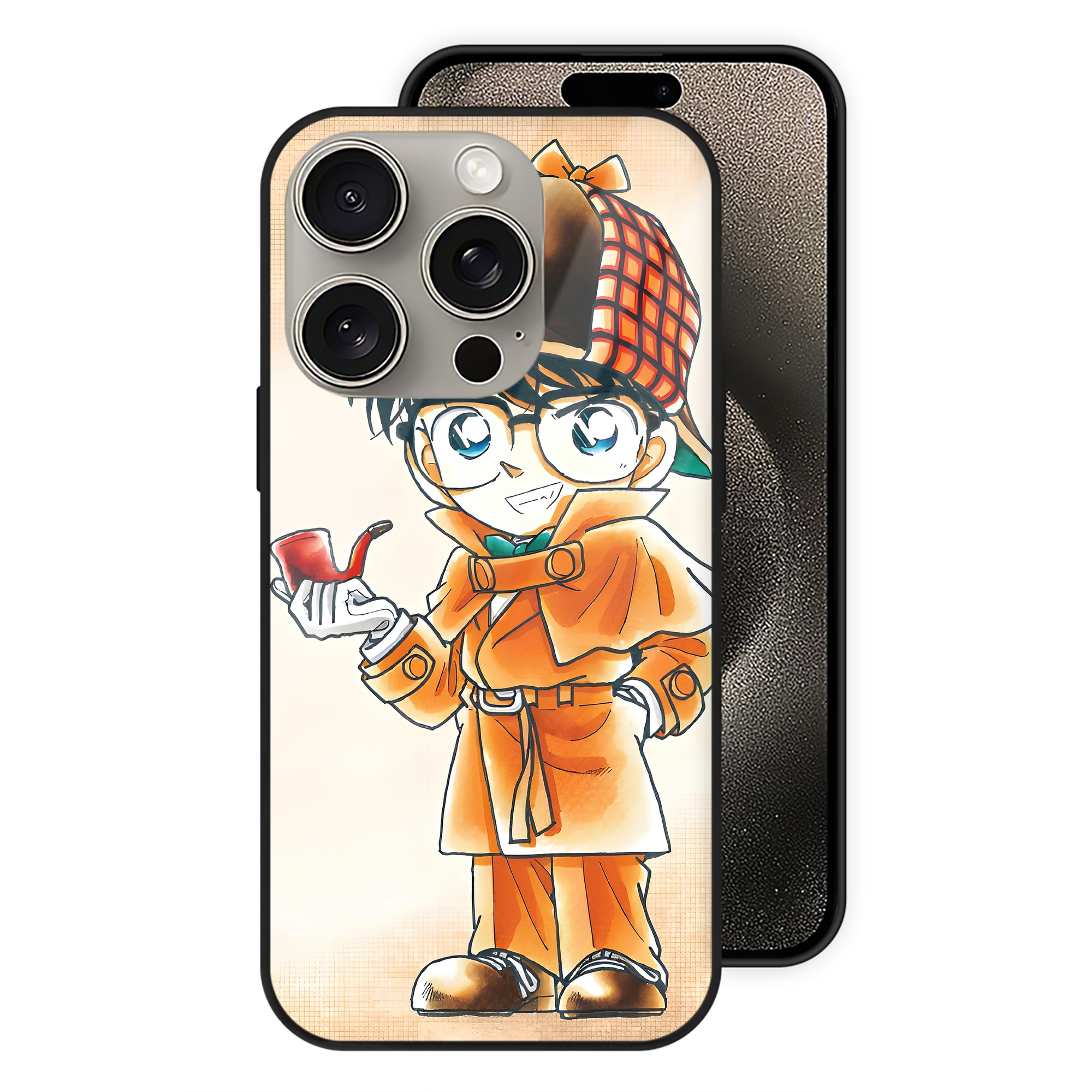 （画像用） 名探偵コナン Detective Conan 【iPhone15Pro対応】スマホケース 耐衝撃＆黄変防止 背面ガラス