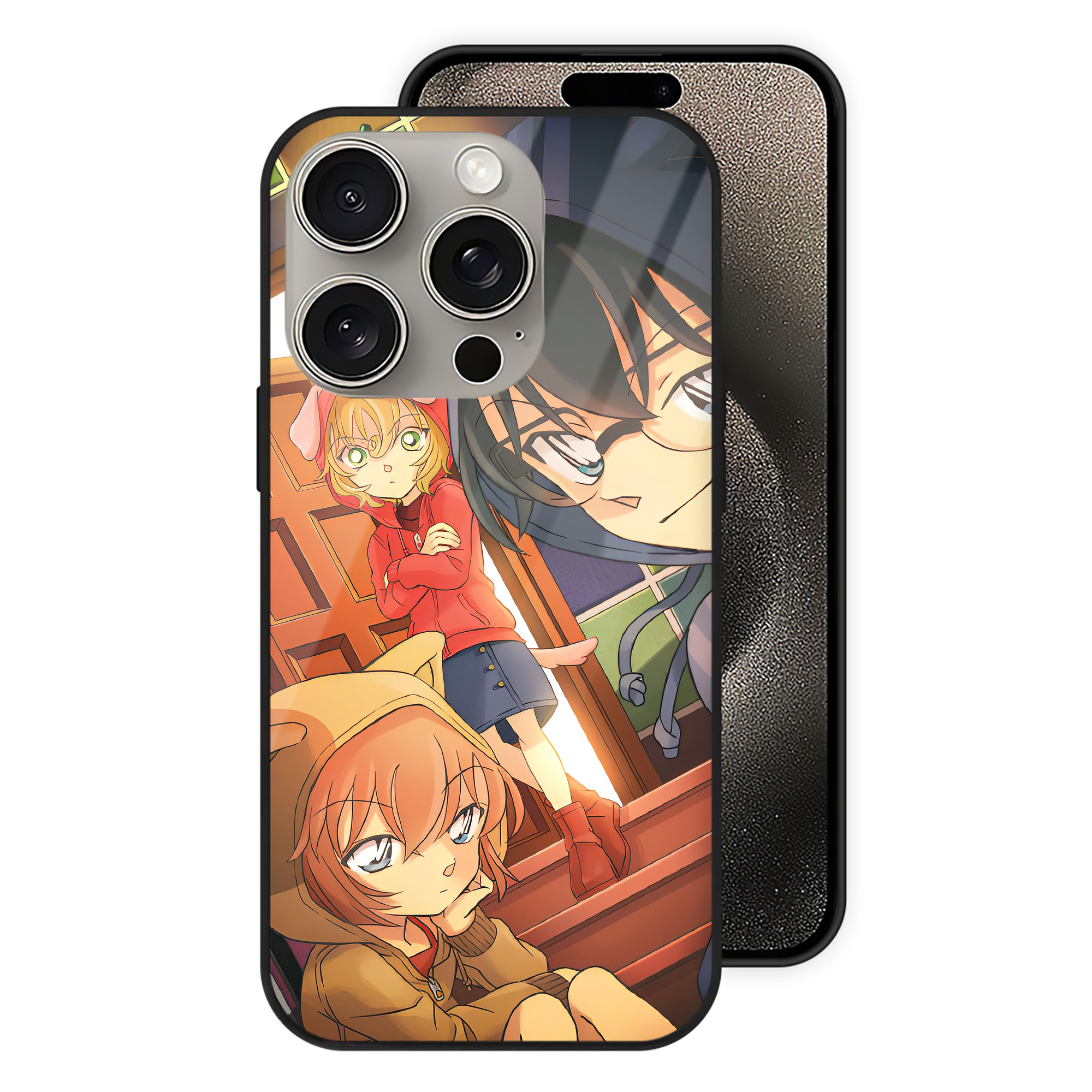 （画像用） 名探偵コナン Detective Conan 【iPhone15Pro対応】スマホケース 耐衝撃＆黄変防止 背面ガラス