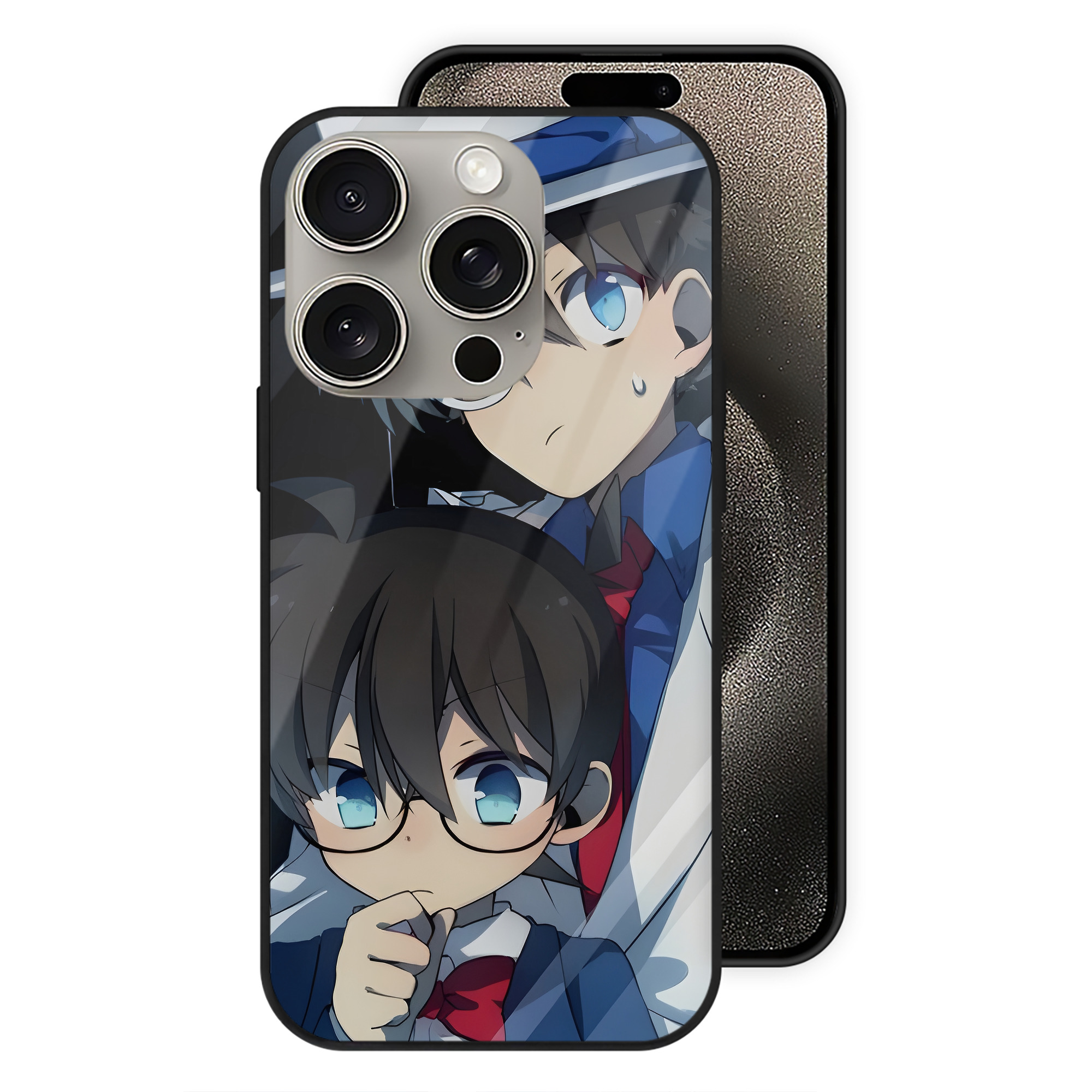 （画像用） 名探偵コナン Detective Conan 【iPhone15Pro対応】スマホケース 耐衝撃＆黄変防止 背面ガラス