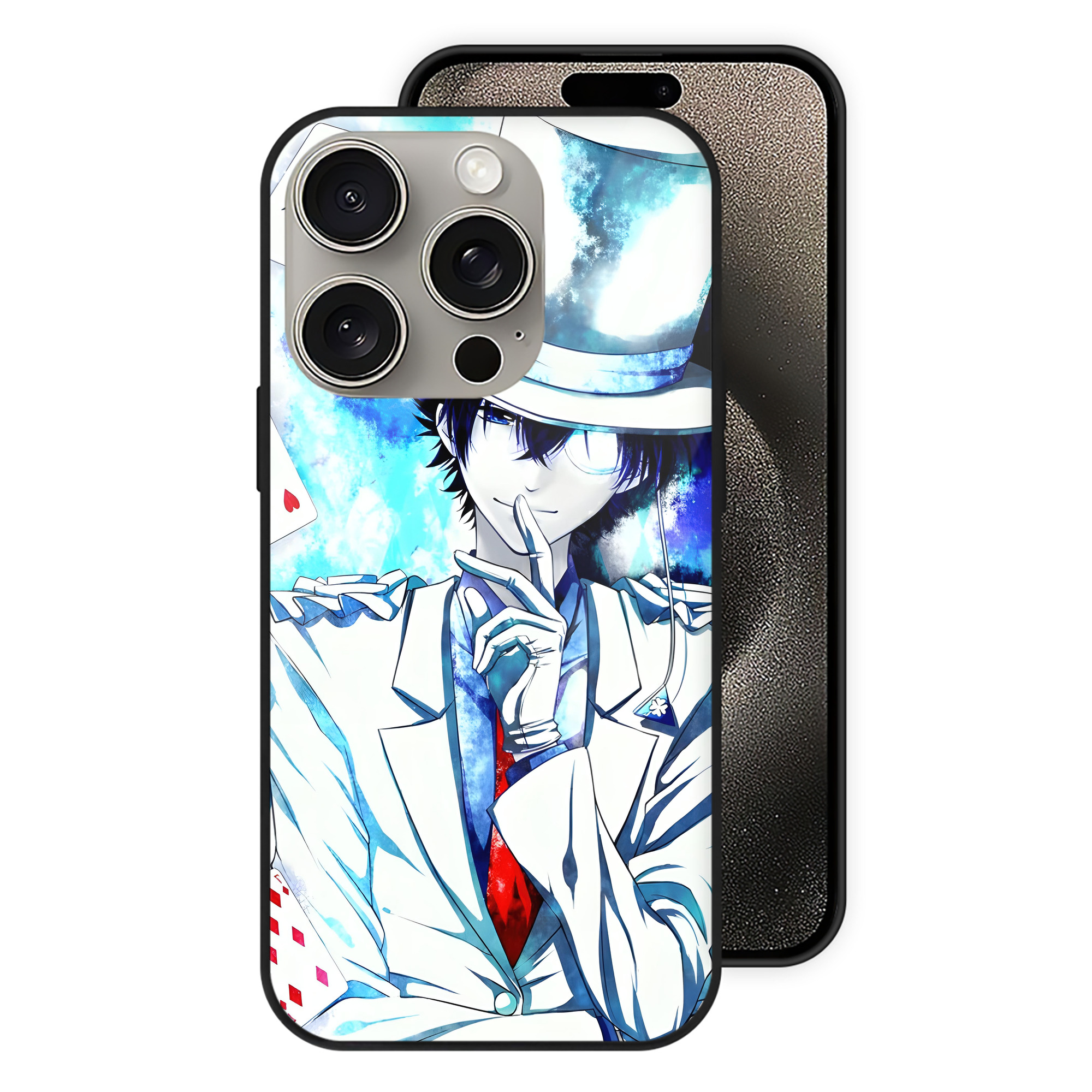 （画像用） 名探偵コナン Detective Conan 【iPhone15Pro対応】スマホケース 耐衝撃＆黄変防止 背面ガラス