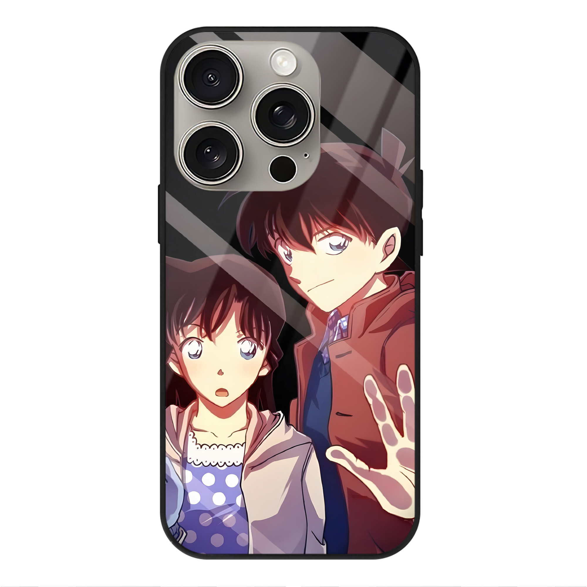 （画像用） 名探偵コナン Detective Conan 【iPhone15Pro対応】スマホケース 耐衝撃＆黄変防止 背面ガラス