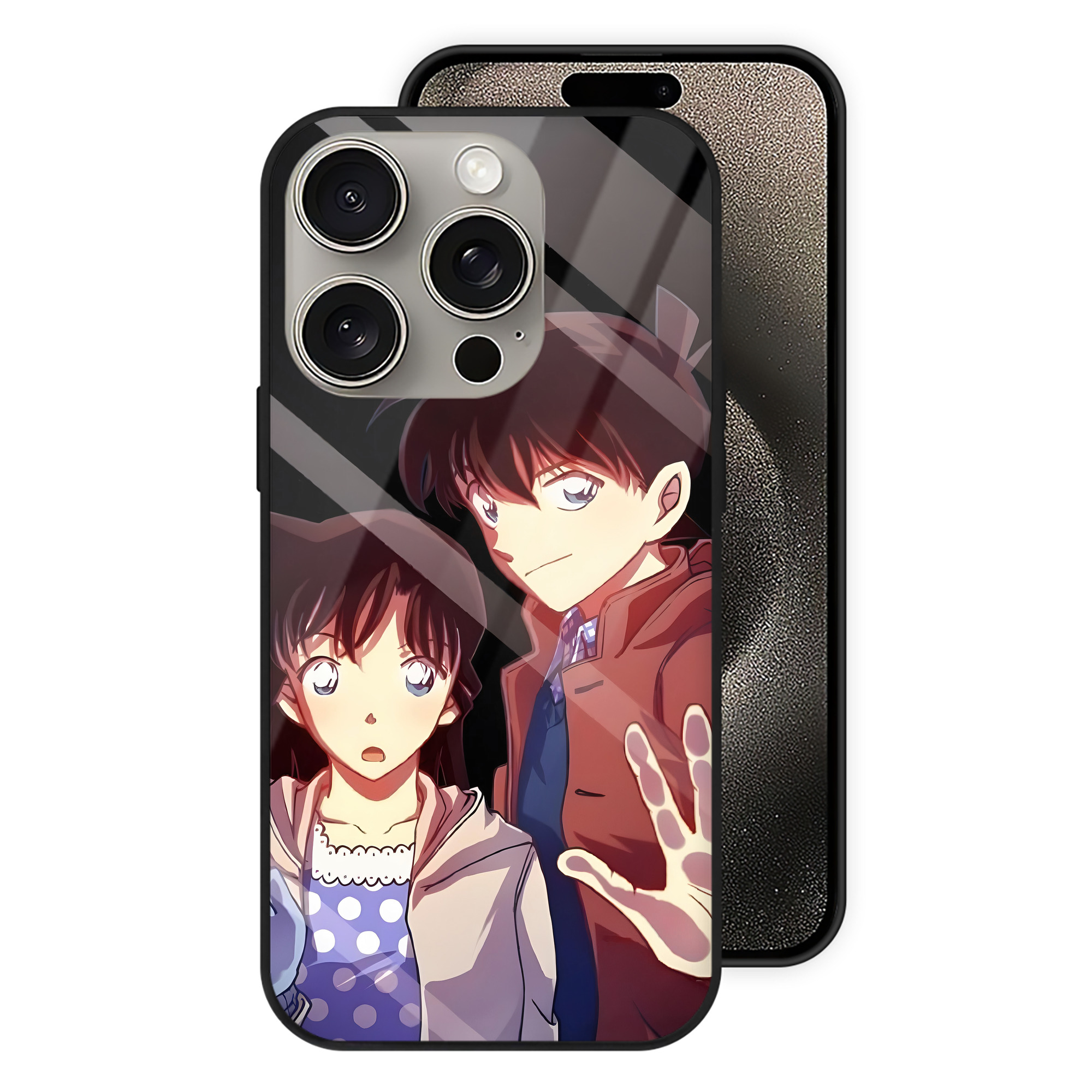 （画像用） 名探偵コナン Detective Conan 【iPhone15Pro対応】スマホケース 耐衝撃＆黄変防止 背面ガラス