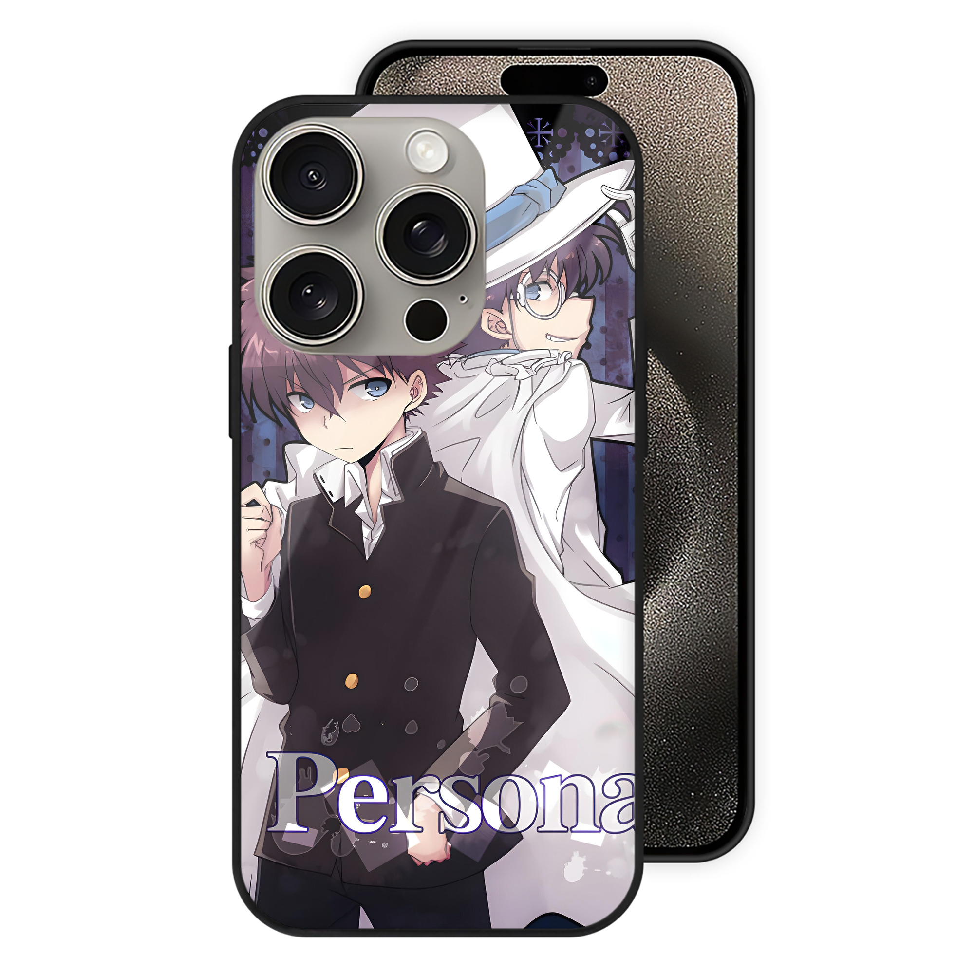 （画像用） 名探偵コナン Detective Conan 【iPhone15Pro対応】スマホケース 耐衝撃＆黄変防止 背面ガラス