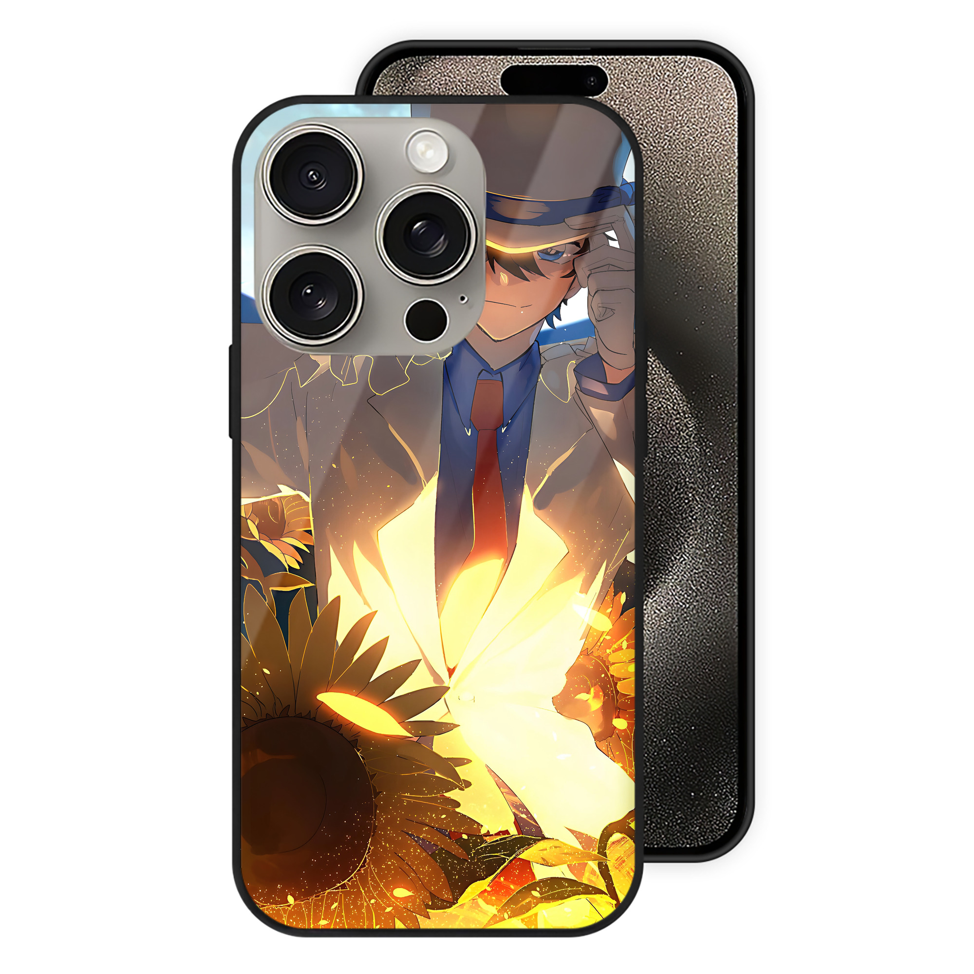（画像用） 名探偵コナン Detective Conan 【iPhone15Pro対応】スマホケース 耐衝撃＆黄変防止 背面ガラス