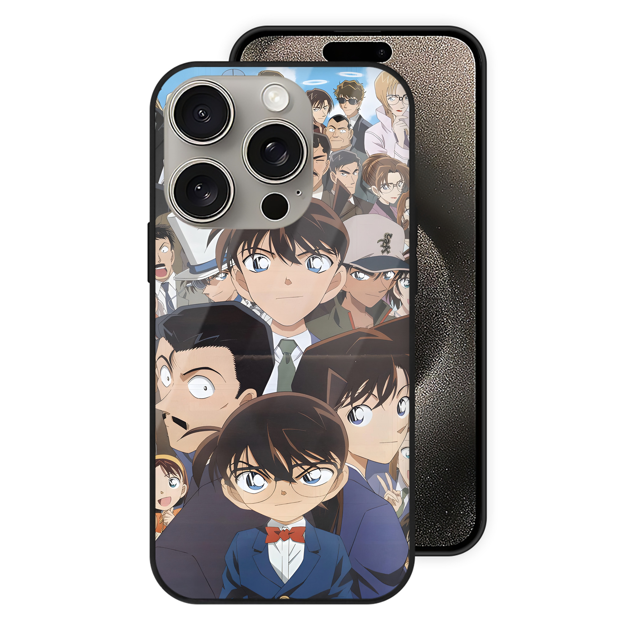 （画像用） 名探偵コナン Detective Conan 【iPhone15Pro対応】スマホケース 耐衝撃＆黄変防止 背面ガラス
