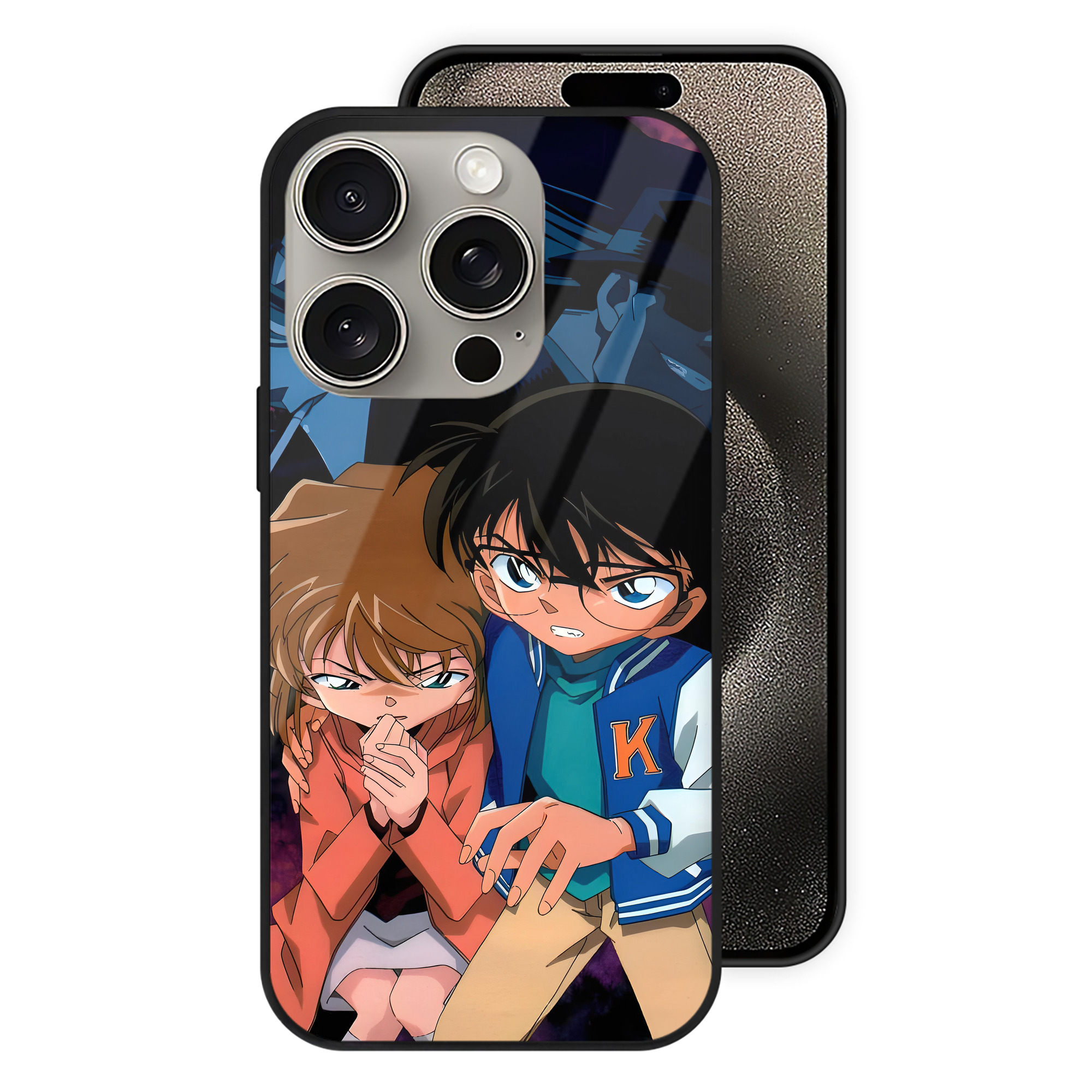 （画像用） 名探偵コナン Detective Conan 【iPhone15Pro対応】スマホケース 耐衝撃＆黄変防止 背面ガラス
