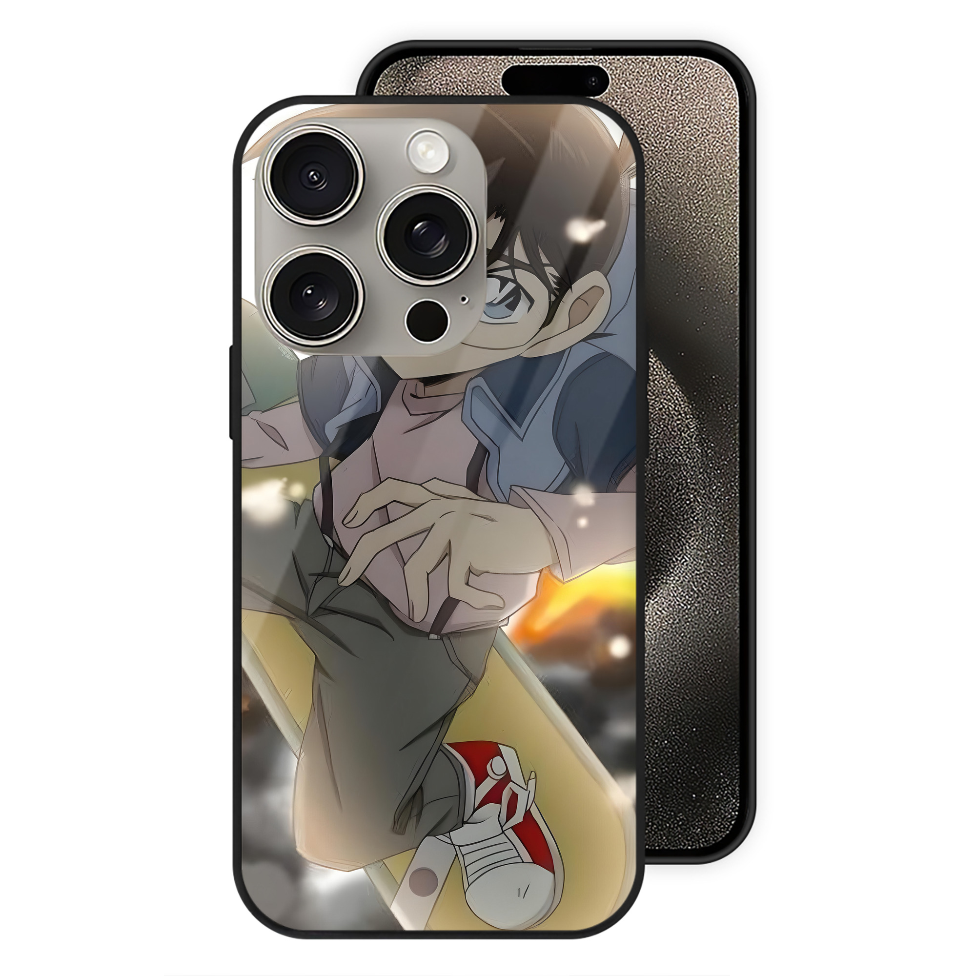 （画像用） 名探偵コナン Detective Conan 【iPhone15Pro対応】スマホケース 耐衝撃＆黄変防止 背面ガラス