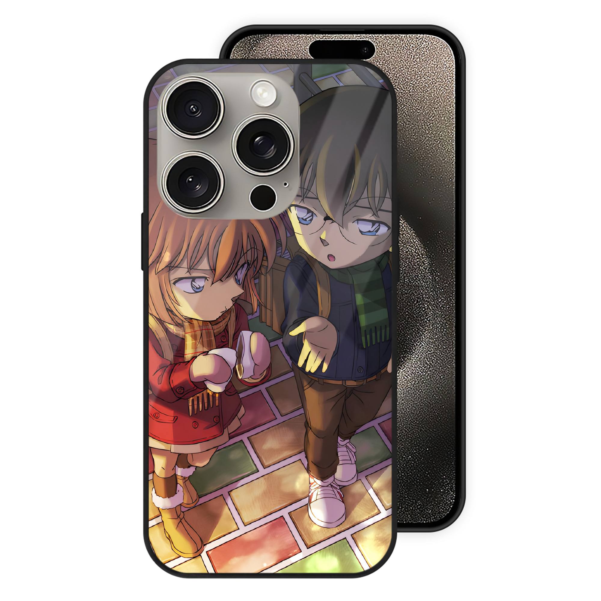 （画像用） 名探偵コナン Detective Conan 【iPhone15Pro対応】スマホケース 耐衝撃＆黄変防止 背面ガラス