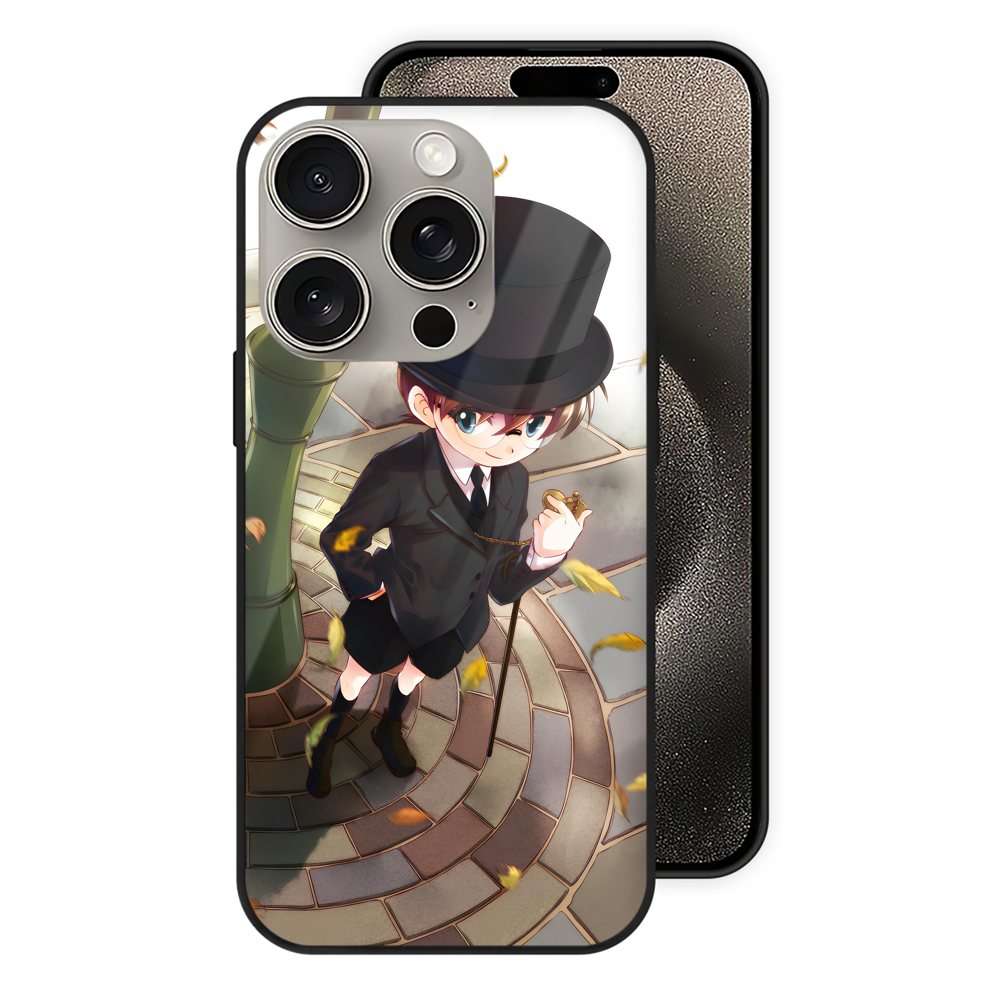 （画像用） 名探偵コナン Detective Conan 【iPhone15Pro対応】スマホケース 耐衝撃＆黄変防止 背面ガラス