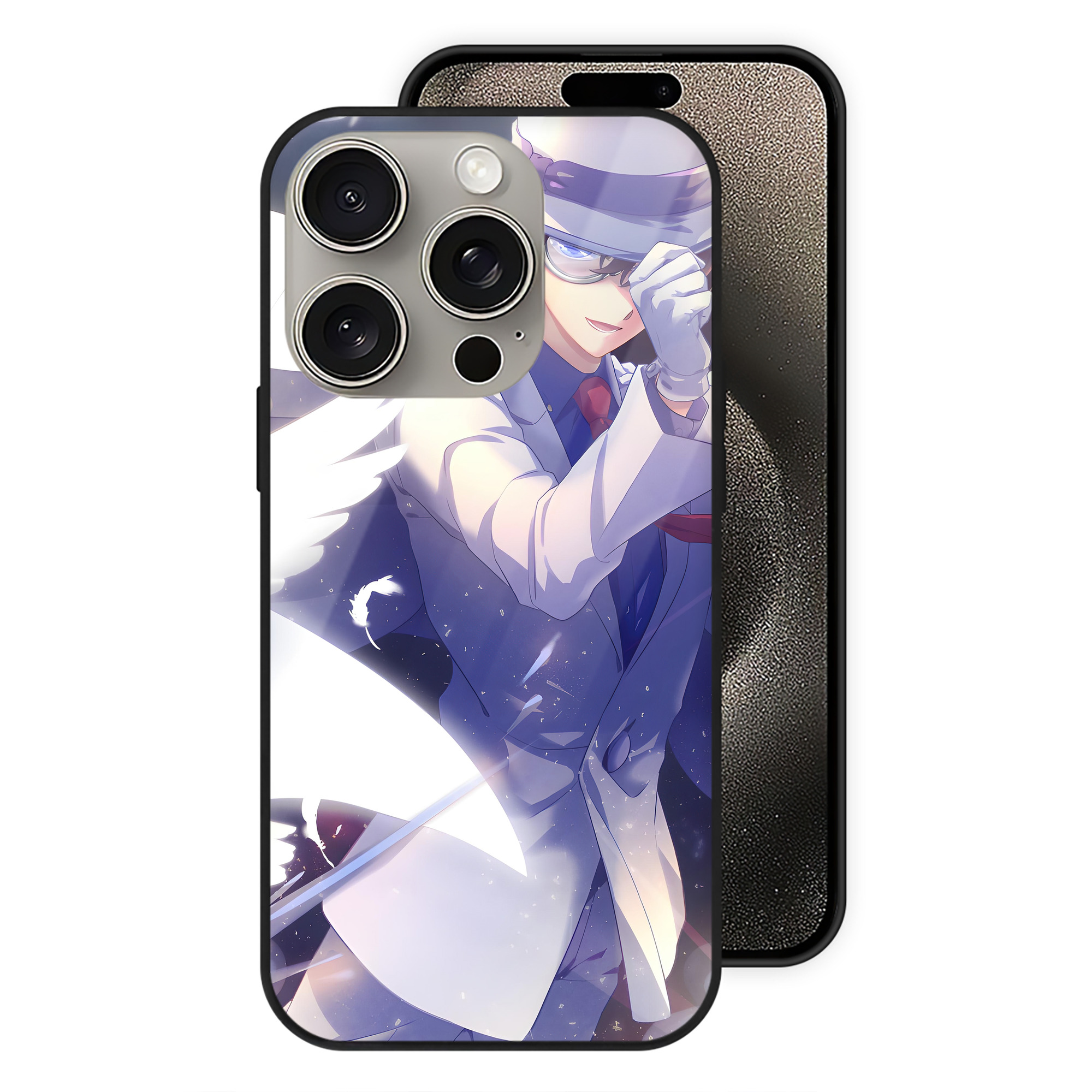 （画像用） 名探偵コナン Detective Conan 【iPhone15Pro対応】スマホケース 耐衝撃＆黄変防止 背面ガラス