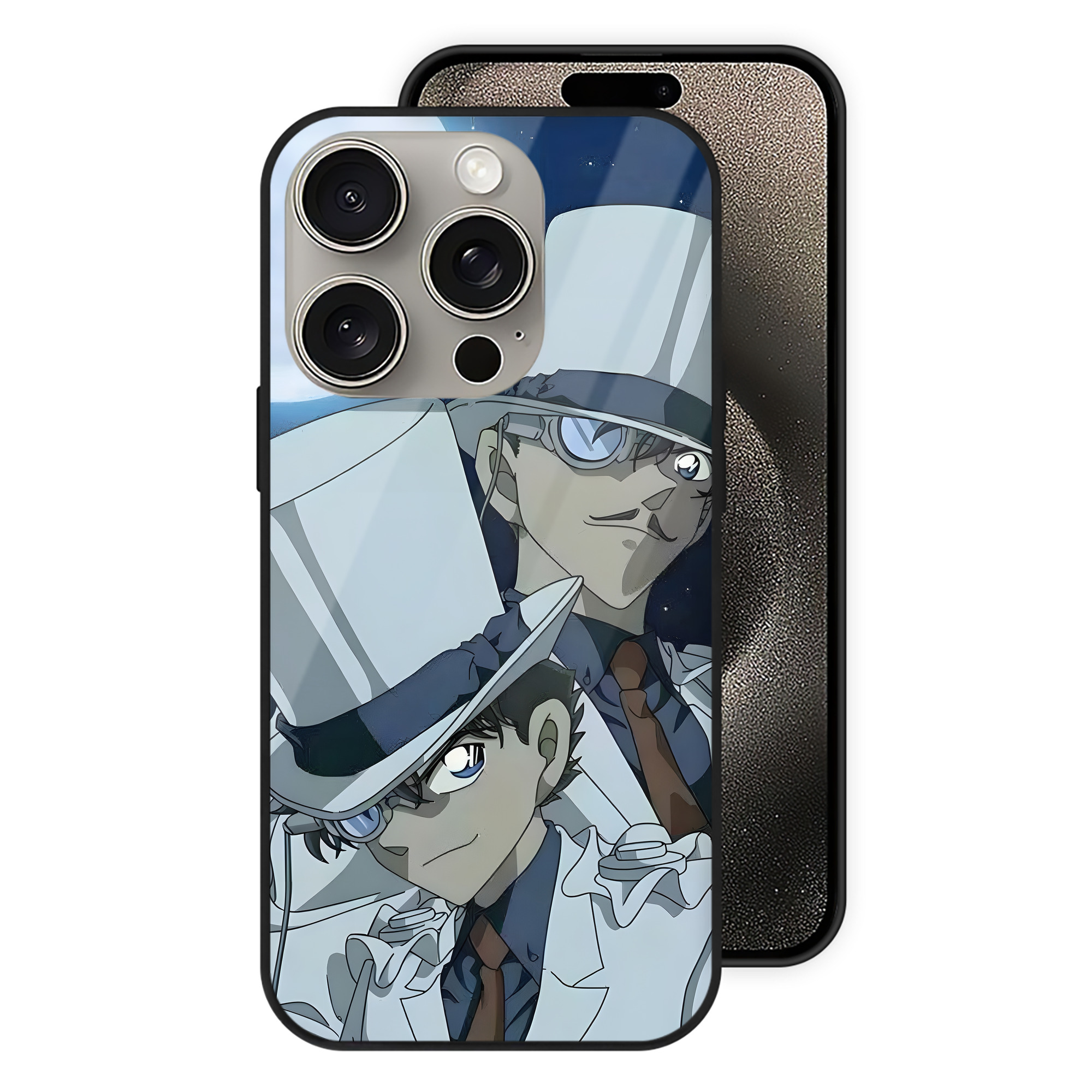 （画像用） 名探偵コナン Detective Conan 【iPhone15Pro対応】スマホケース 耐衝撃＆黄変防止 背面ガラス