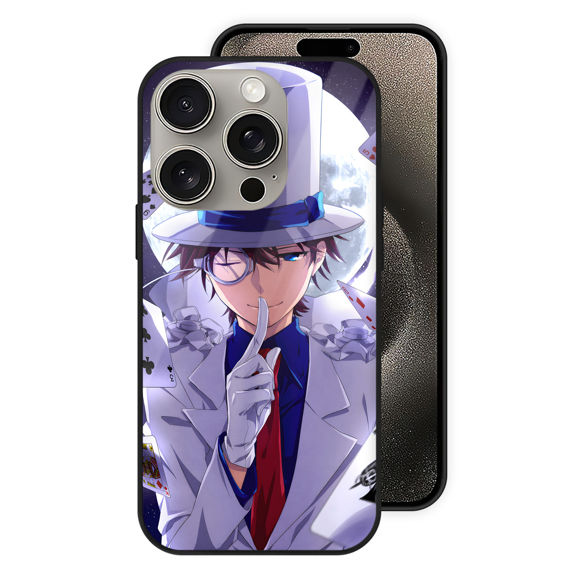 （画像用） 名探偵コナン Detective Conan 【iPhone15Pro対応】スマホケース 耐衝撃＆黄変防止 背面ガラス