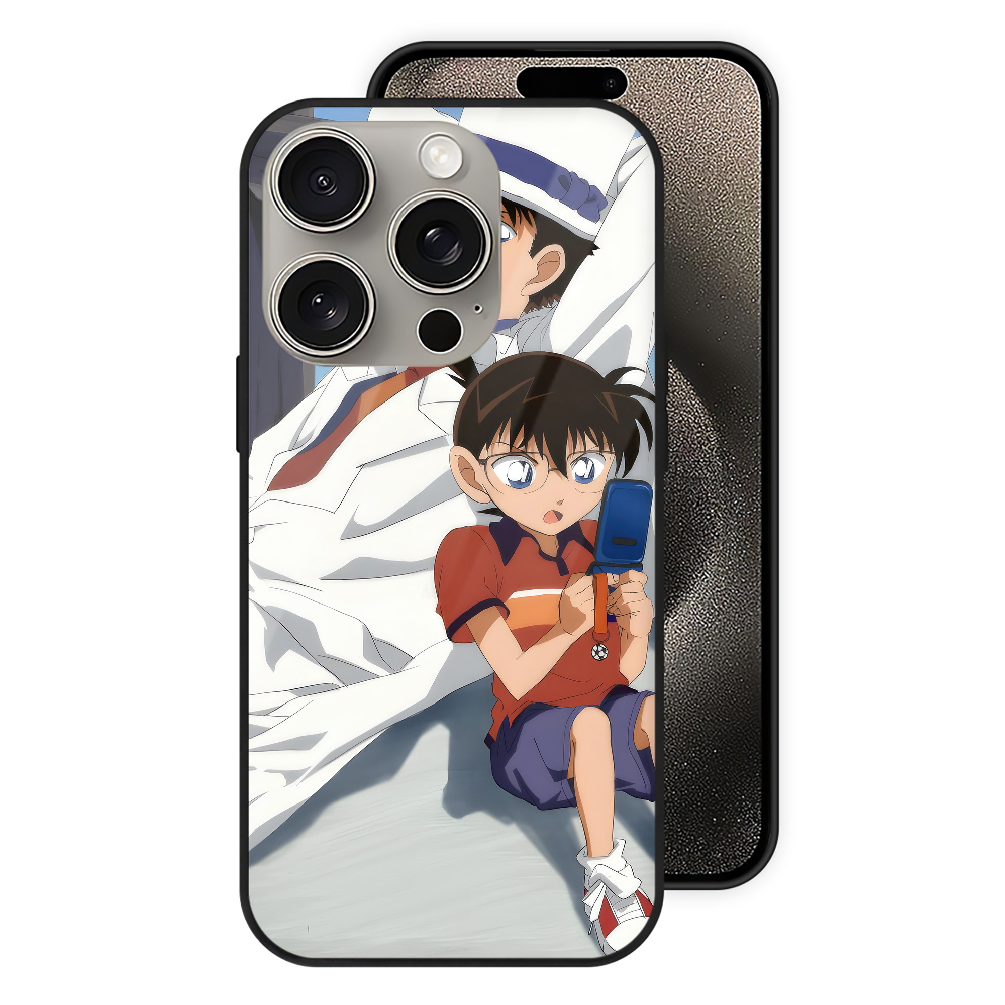 （画像用） 名探偵コナン Detective Conan 【iPhone15Pro対応】スマホケース 耐衝撃＆黄変防止 背面ガラス