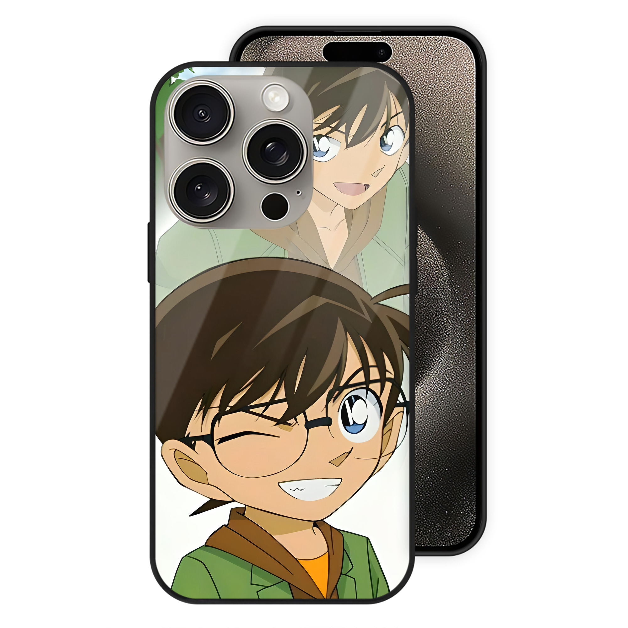 （画像用） 名探偵コナン Detective Conan 【iPhone15Pro対応】スマホケース 耐衝撃＆黄変防止 背面ガラス