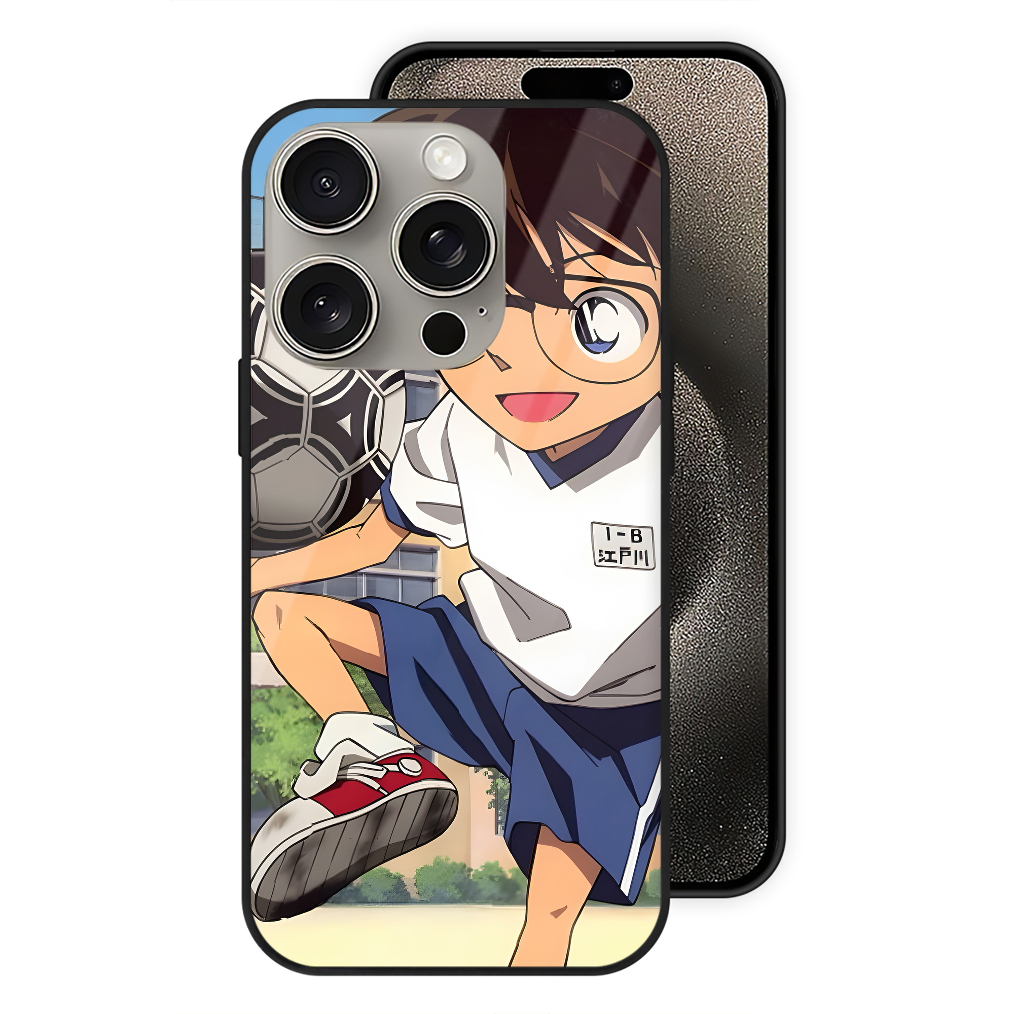 （画像用） 名探偵コナン Detective Conan 【iPhone15Pro対応】スマホケース 耐衝撃＆黄変防止 背面ガラス