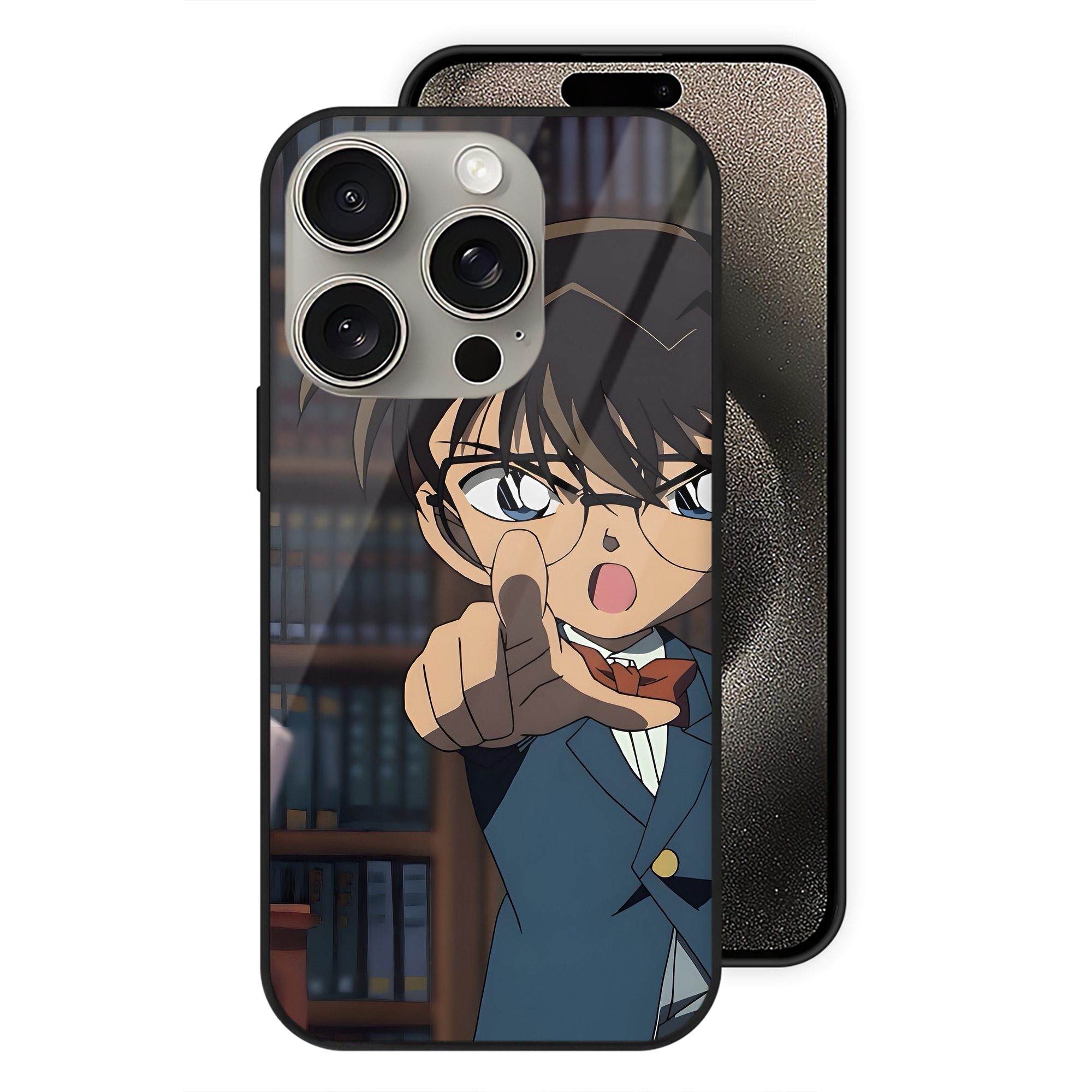 （画像用） 名探偵コナン Detective Conan 【iPhone15Pro対応】スマホケース 耐衝撃＆黄変防止 背面ガラス