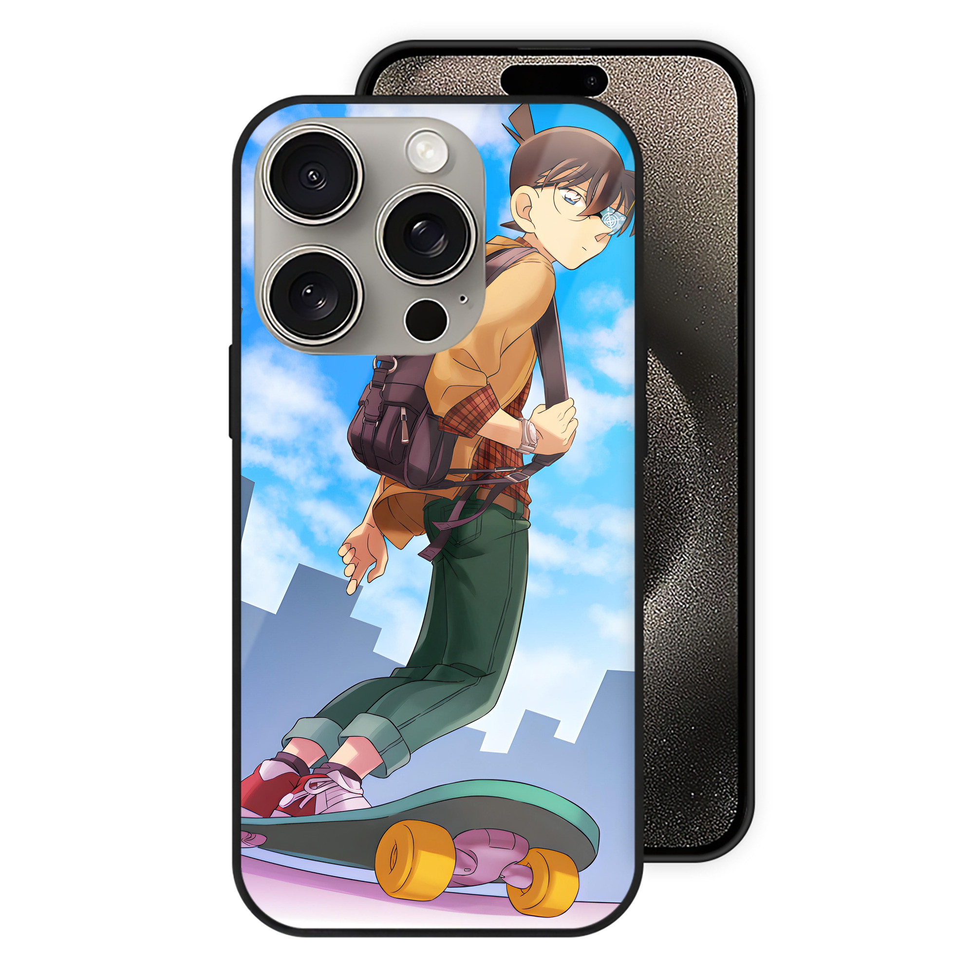 （画像用） 名探偵コナン Detective Conan 【iPhone15Pro対応】スマホケース 耐衝撃＆黄変防止 背面ガラス