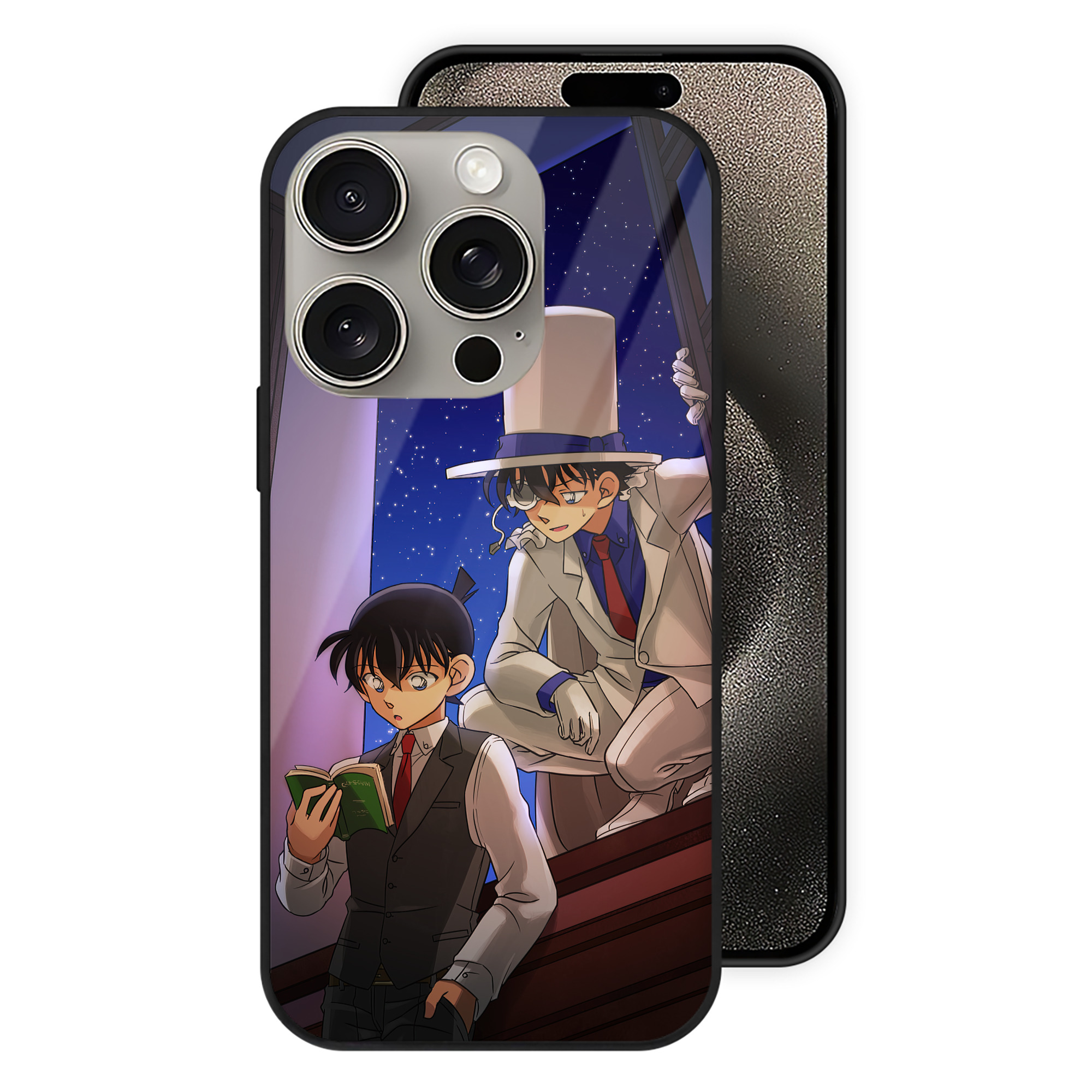 （画像用） 名探偵コナン Detective Conan 【iPhone15Pro対応】スマホケース 耐衝撃＆黄変防止 背面ガラス