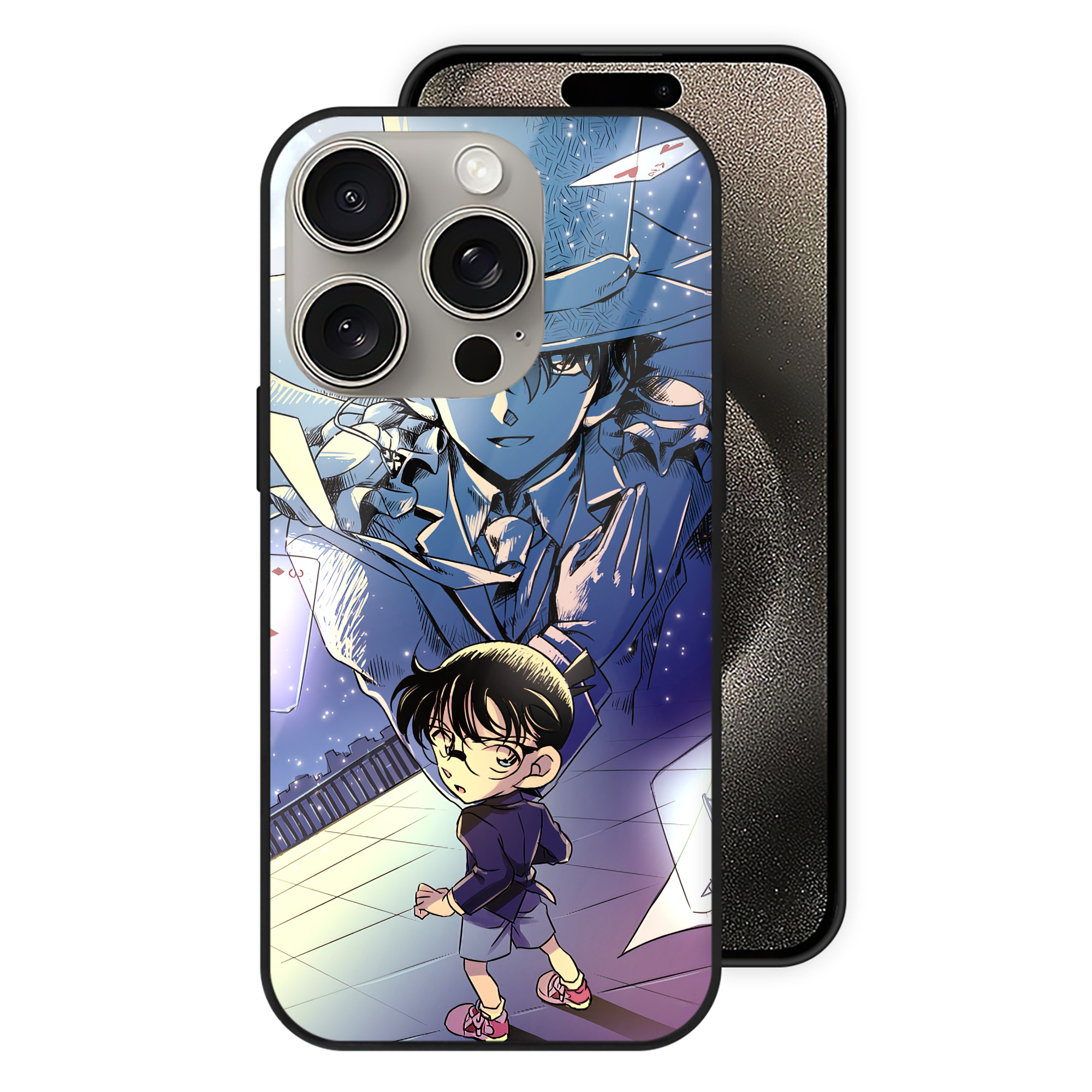 （画像用） 名探偵コナン Detective Conan 【iPhone15Pro対応】スマホケース 耐衝撃＆黄変防止 背面ガラス