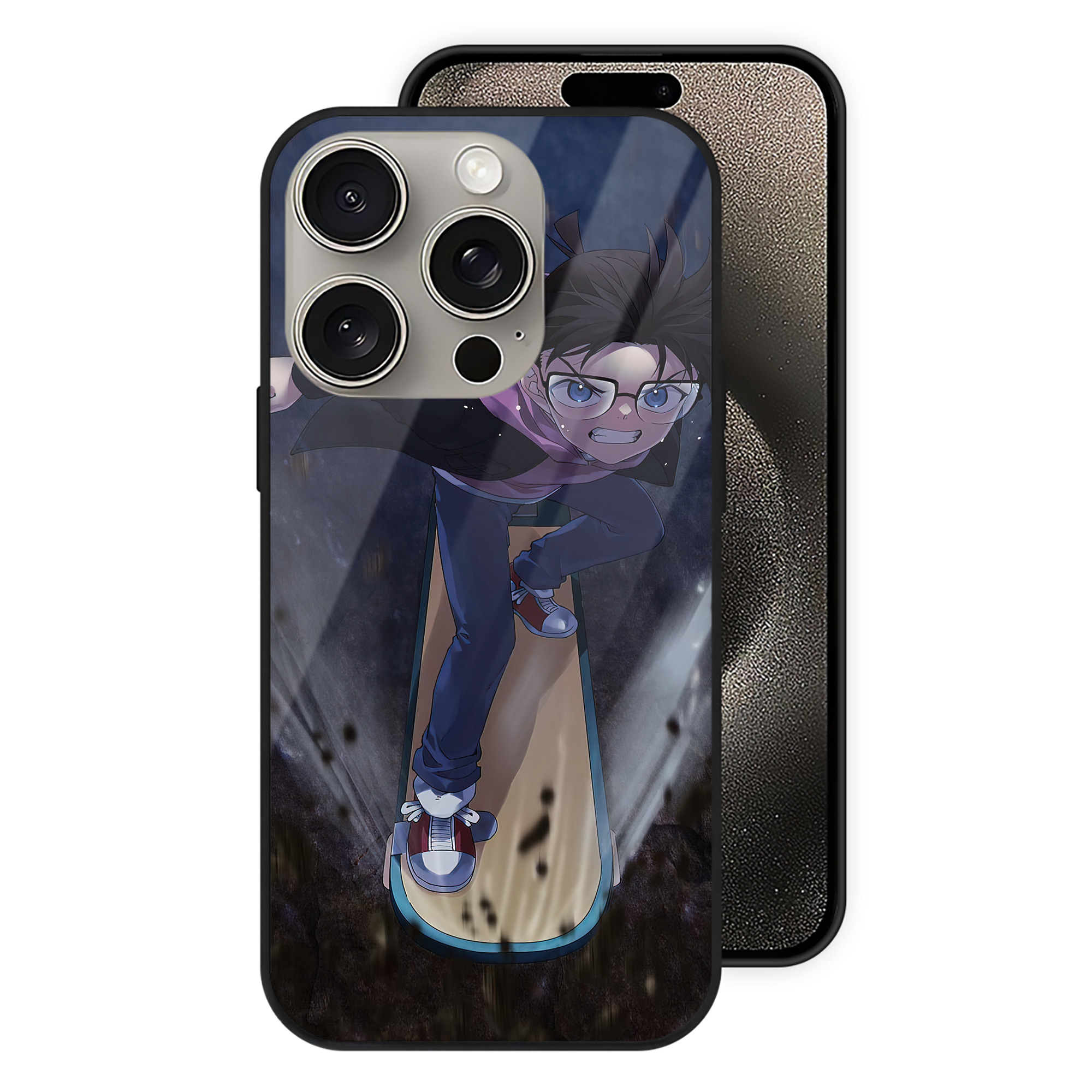 （画像用） 名探偵コナン Detective Conan 【iPhone15Pro対応】スマホケース 耐衝撃＆黄変防止 背面ガラス
