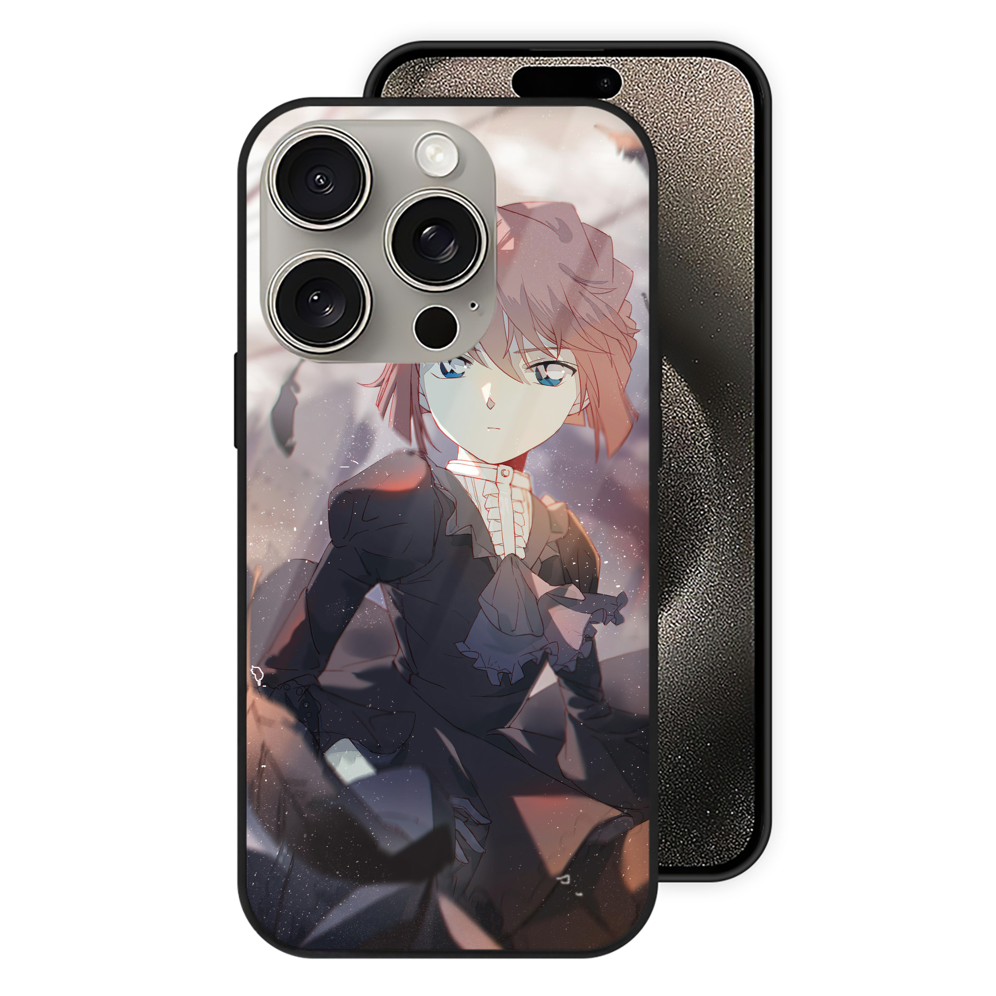 （画像用） 名探偵コナン Detective Conan 【iPhone15Pro対応】スマホケース 耐衝撃＆黄変防止 背面ガラス