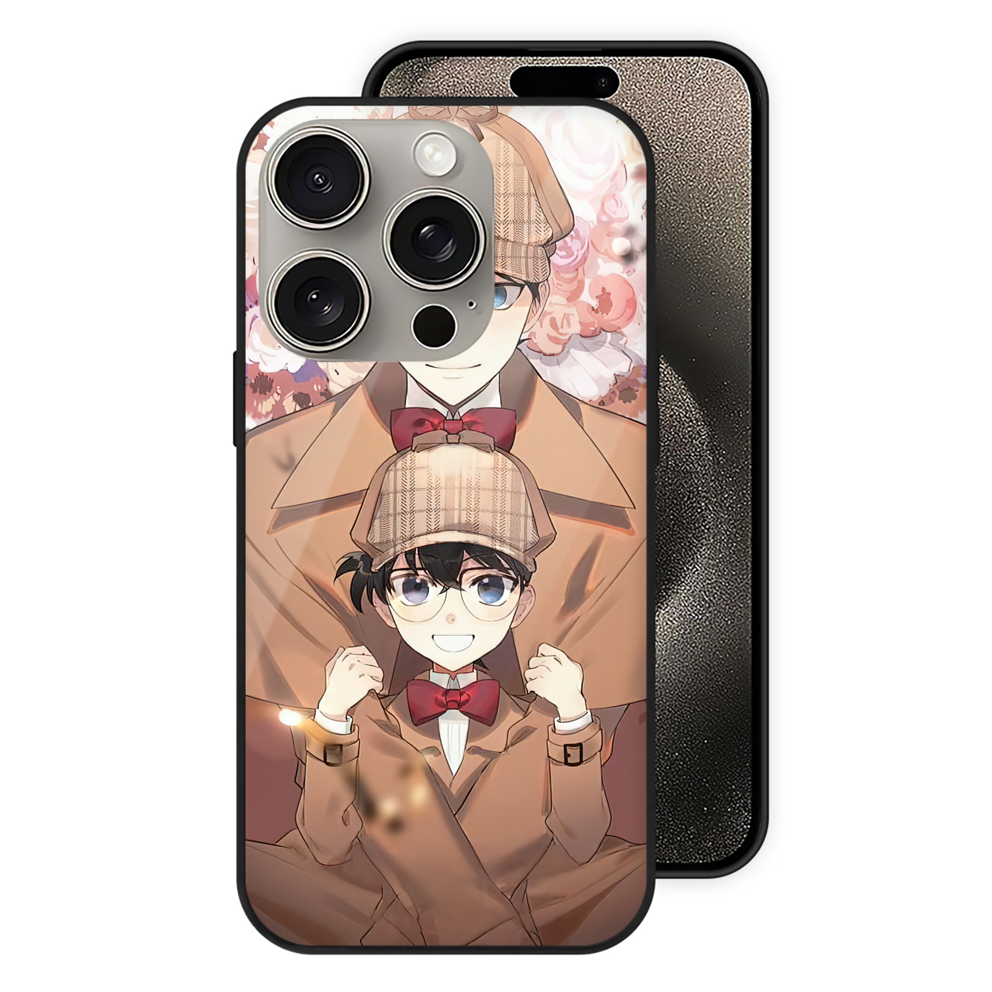 （画像用） 名探偵コナン Detective Conan 【iPhone15Pro対応】スマホケース 耐衝撃＆黄変防止 背面ガラス