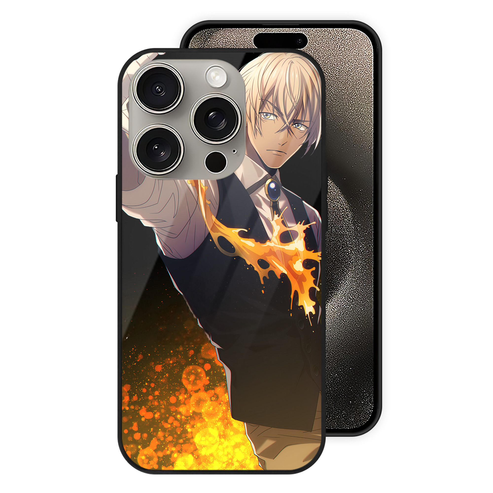 （画像用） 名探偵コナン Detective Conan 【iPhone15Pro対応】スマホケース 耐衝撃＆黄変防止 背面ガラス