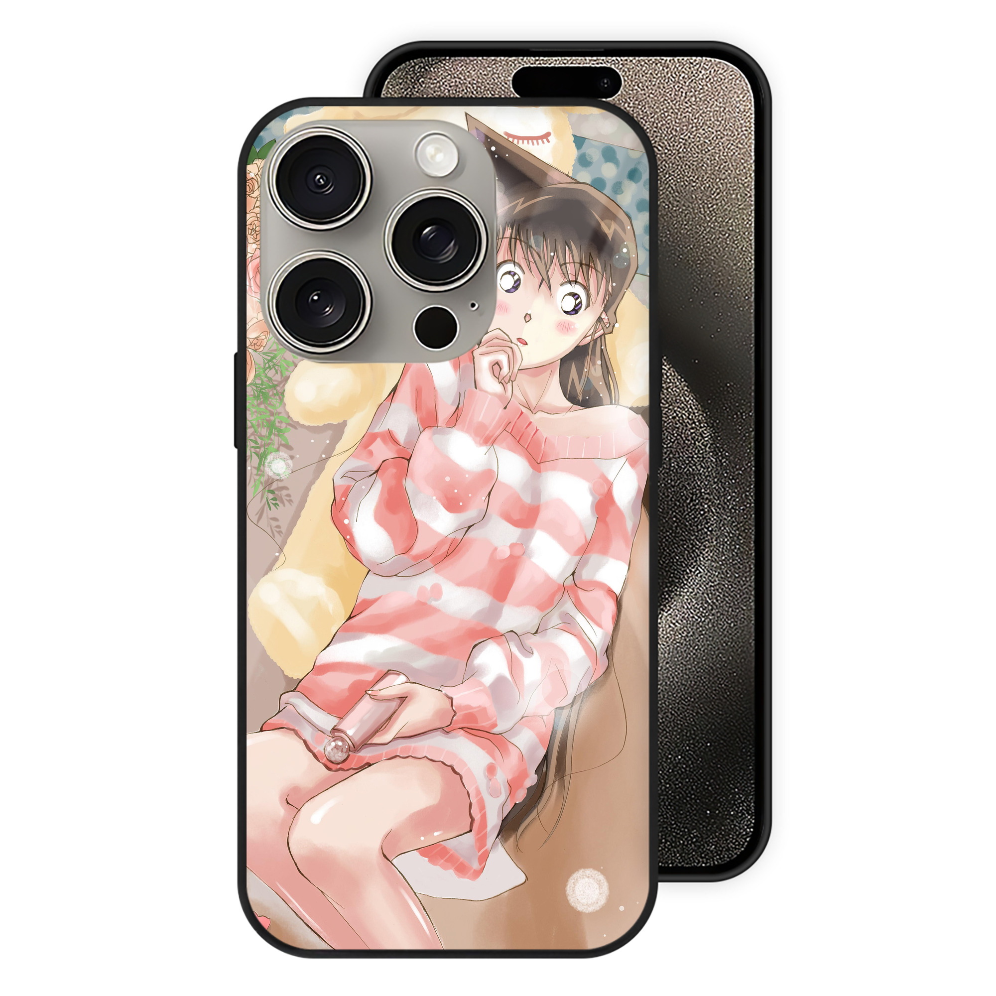 （画像用） 名探偵コナン Detective Conan 【iPhone15Pro対応】スマホケース 耐衝撃＆黄変防止 背面ガラス
