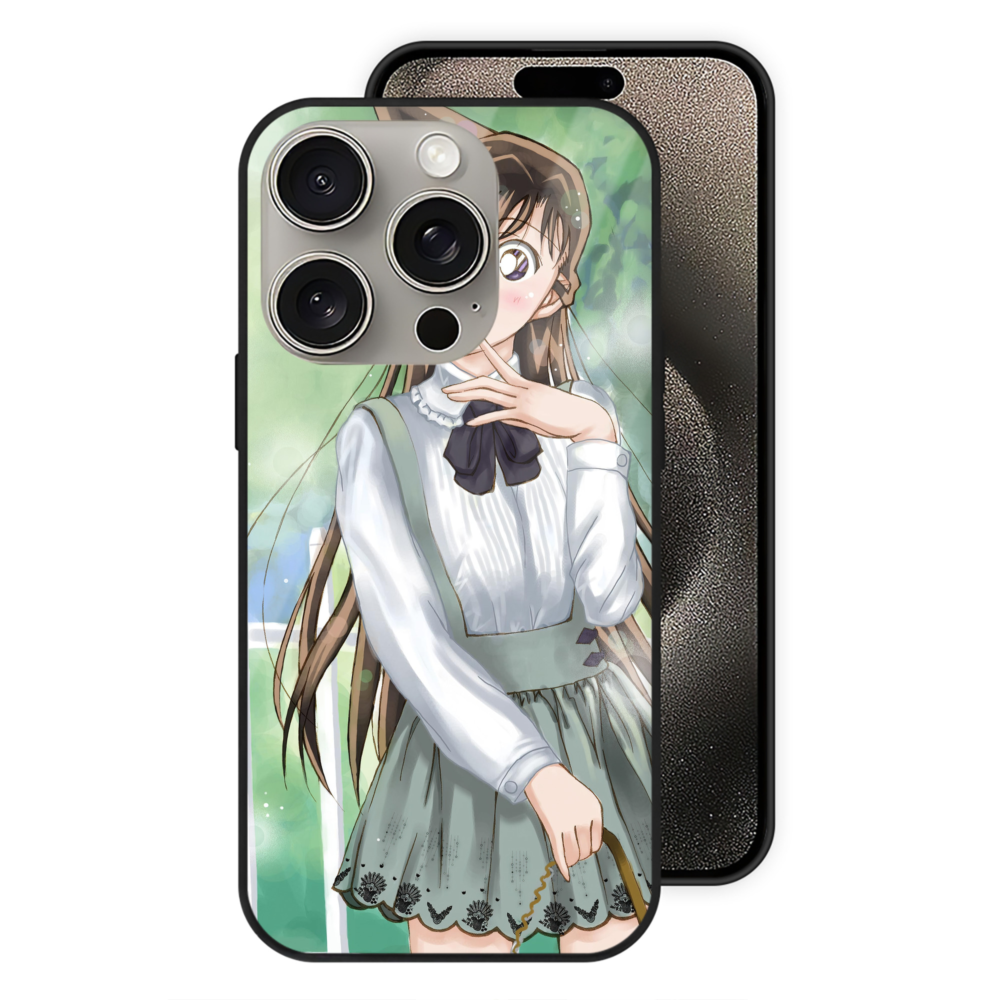 （画像用） 名探偵コナン Detective Conan 【iPhone15Pro対応】スマホケース 耐衝撃＆黄変防止 背面ガラス