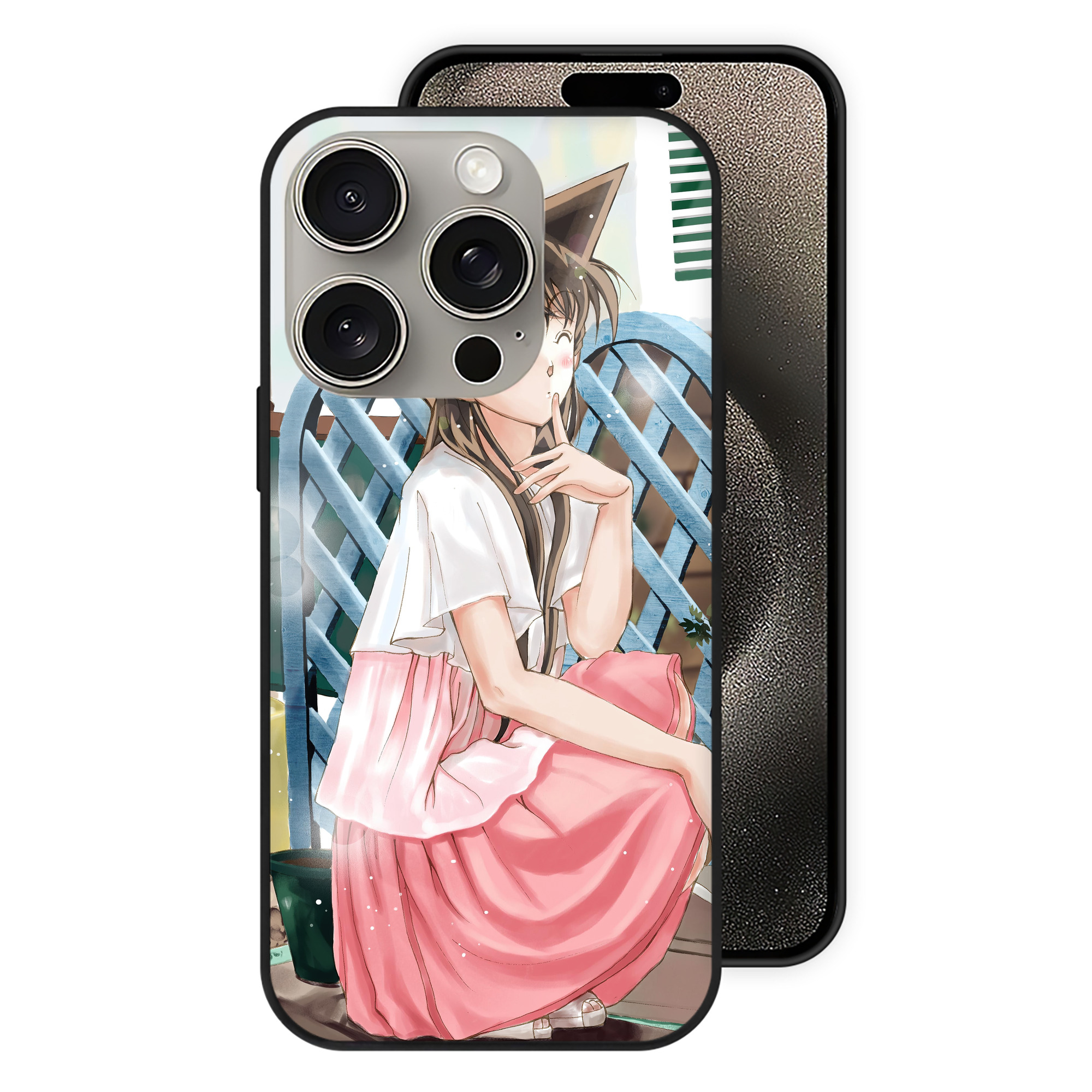 （画像用） 名探偵コナン Detective Conan 【iPhone15Pro対応】スマホケース 耐衝撃＆黄変防止 背面ガラス