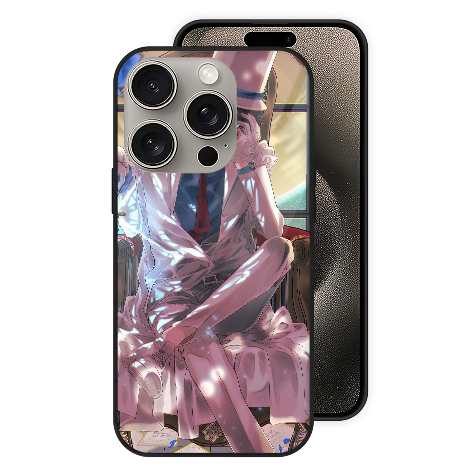 （画像用） 名探偵コナン Detective Conan 【iPhone15Pro対応】スマホケース 耐衝撃＆黄変防止 背面ガラス