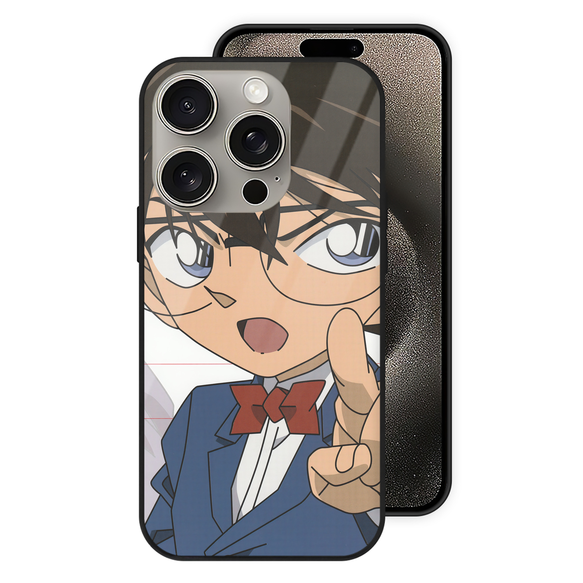 （画像用） 名探偵コナン Detective Conan 【iPhone15Pro対応】スマホケース 耐衝撃＆黄変防止 背面ガラス