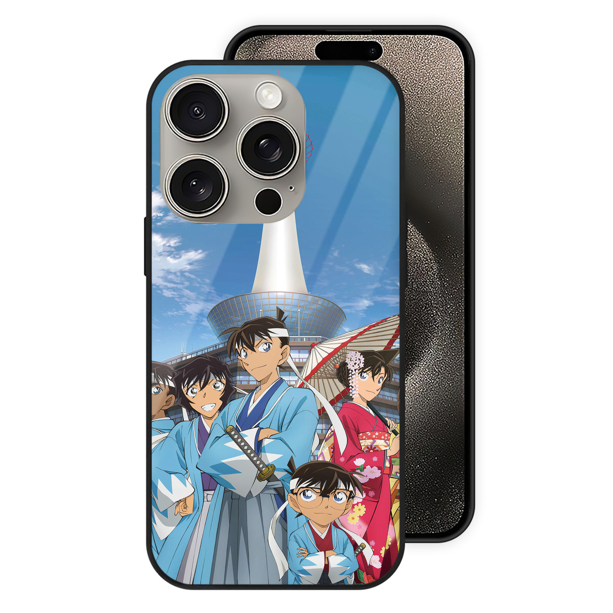 （画像用） 名探偵コナン Detective Conan 【iPhone15Pro対応】スマホケース 耐衝撃＆黄変防止 背面ガラス