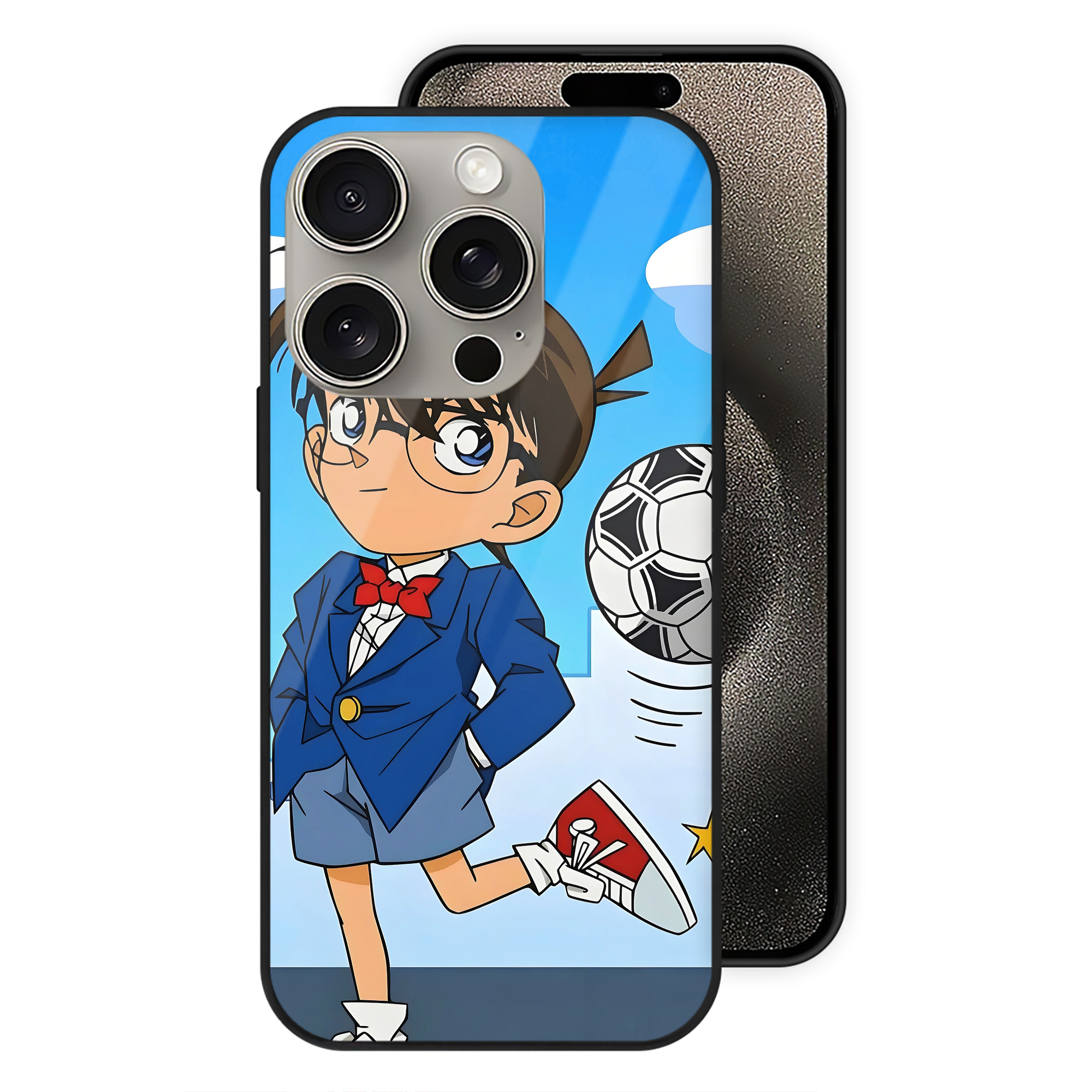 （画像用） 名探偵コナン Detective Conan 【iPhone15Pro対応】スマホケース 耐衝撃＆黄変防止 背面ガラス