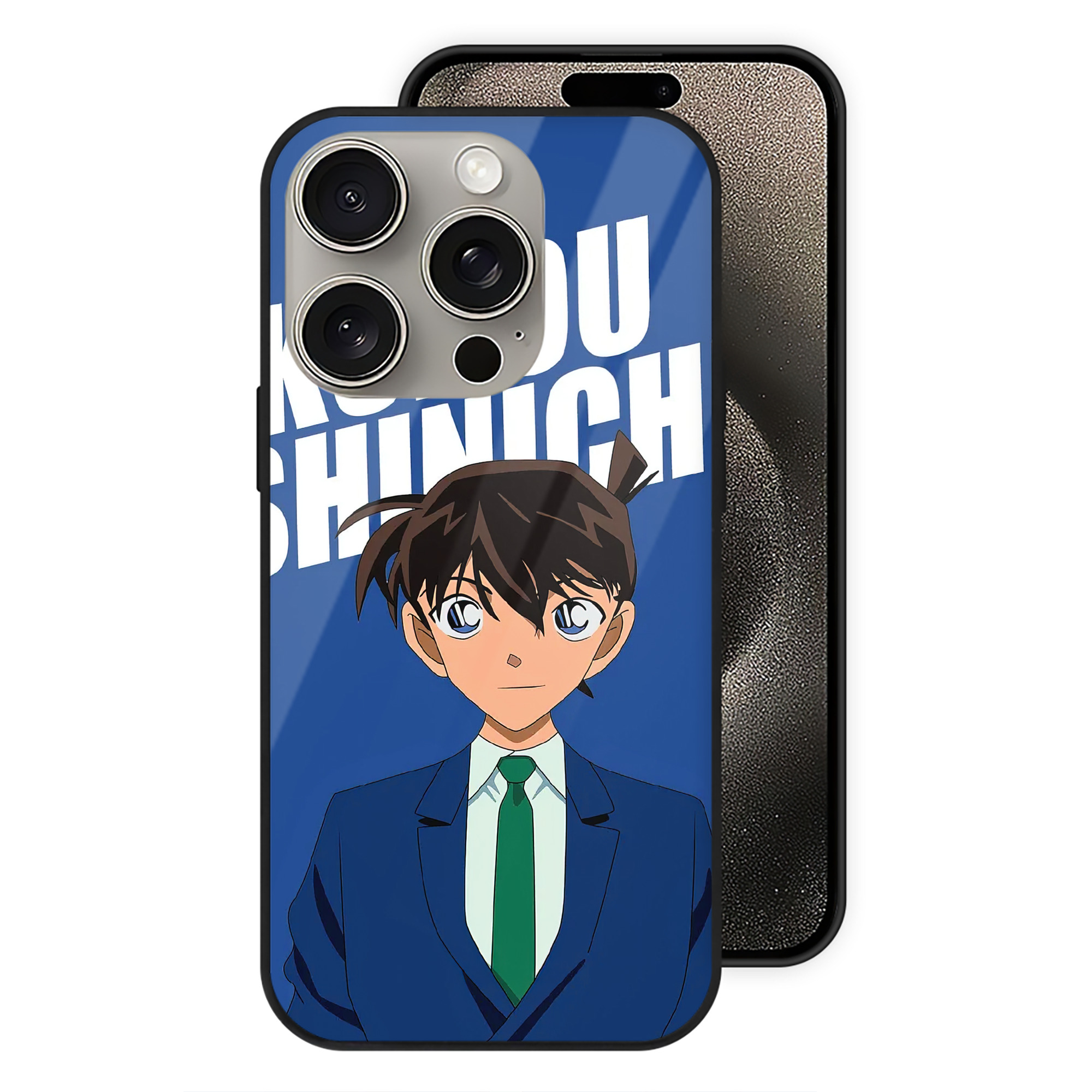 （画像用） 名探偵コナン Detective Conan 【iPhone15Pro対応】スマホケース 耐衝撃＆黄変防止 背面ガラス